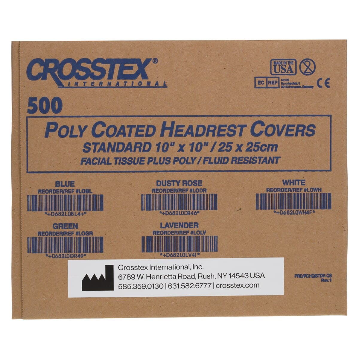 Crosstex Polycoated Headrest Covers, 10" x 10", White, Standard, 500/Case, L0WH thumbnail 3