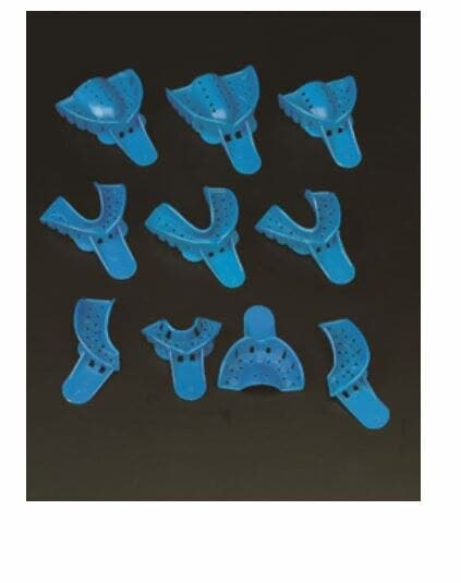 Plasdent Excellent Disposable Impression Trays, #4 Medium Lower, Perforated, Royal Blue, 12/Pk, IT-ML - Excellent Disposable Impression Trays, # 4, Medium, Lower, 12/Pk, IT-ML - Image 1