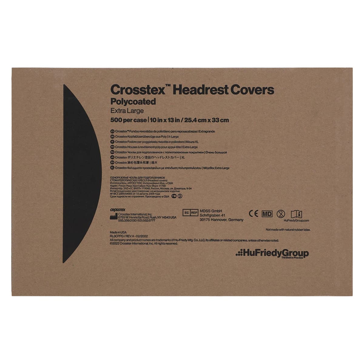 Crosstex Polycoated Headrest Covers, Extra Large 10" x 13", Lavender, 500/Case, L3LV thumbnail 3