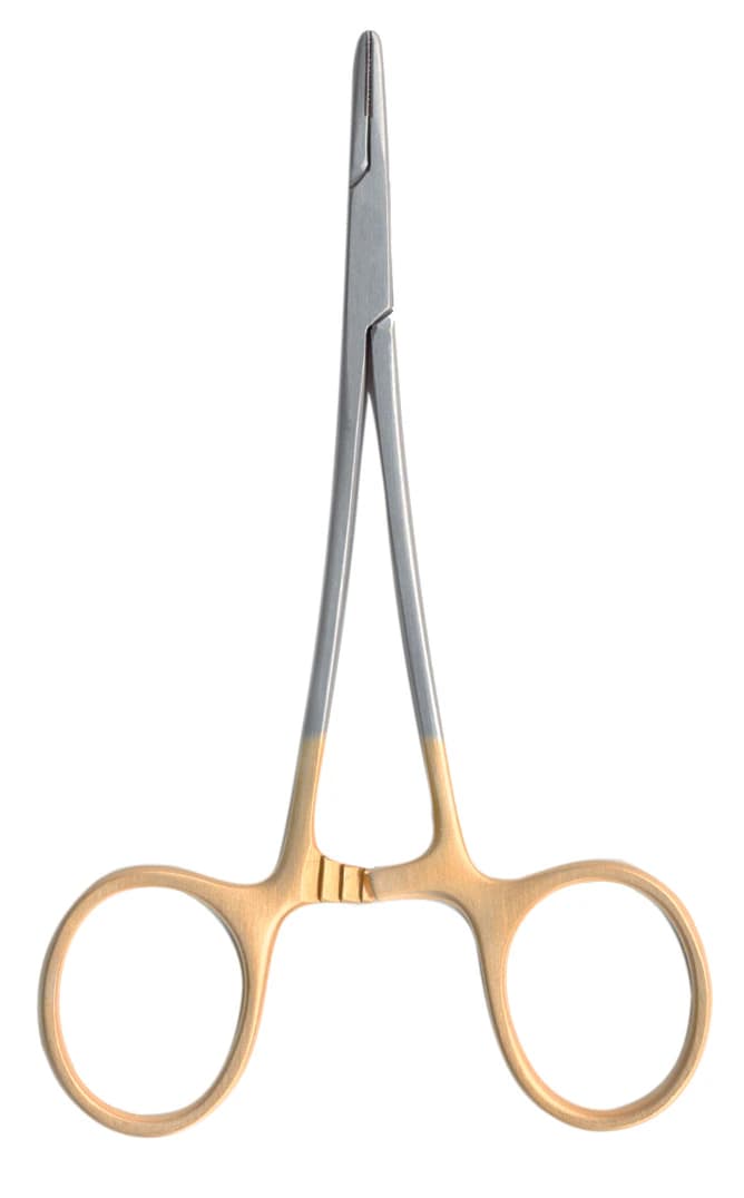 Needle Holder Derf, Carbide Inserts, Stainless Steel, 4.75", A. Titan Instruments - Needle Holder Derf SS 4.75" - Image 1