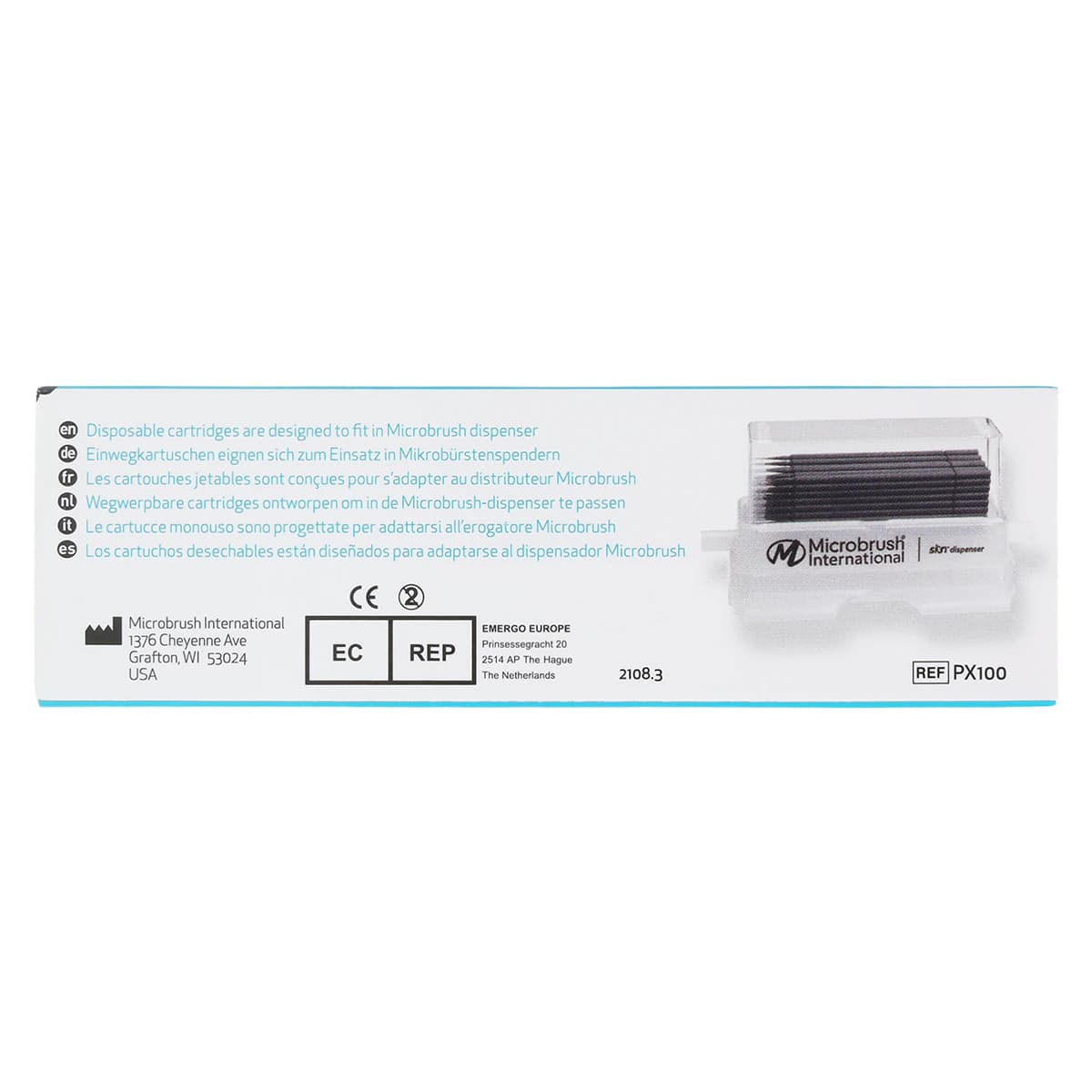 Microbrush X Extended Reach Micro Applicator Refill, Extra-Thin, Black, Bendable up to 90°, 100/Pk, PX100 thumbnail 5
