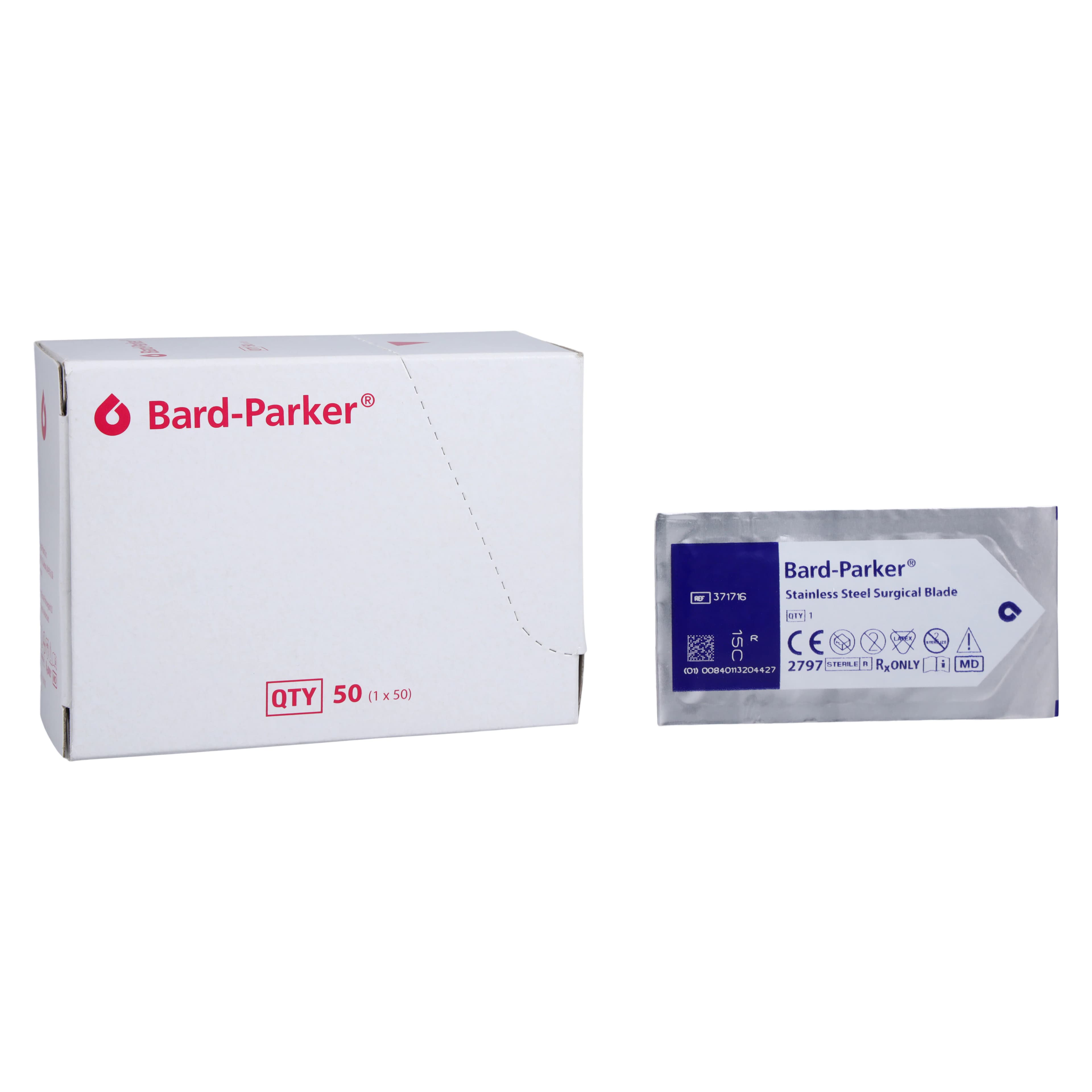 Bard-Parker Stainless Steel Sterile Surgical Blade #15C, Individually Packaged, 50/Case - Surgeon Blade SS Sterile - Image 1