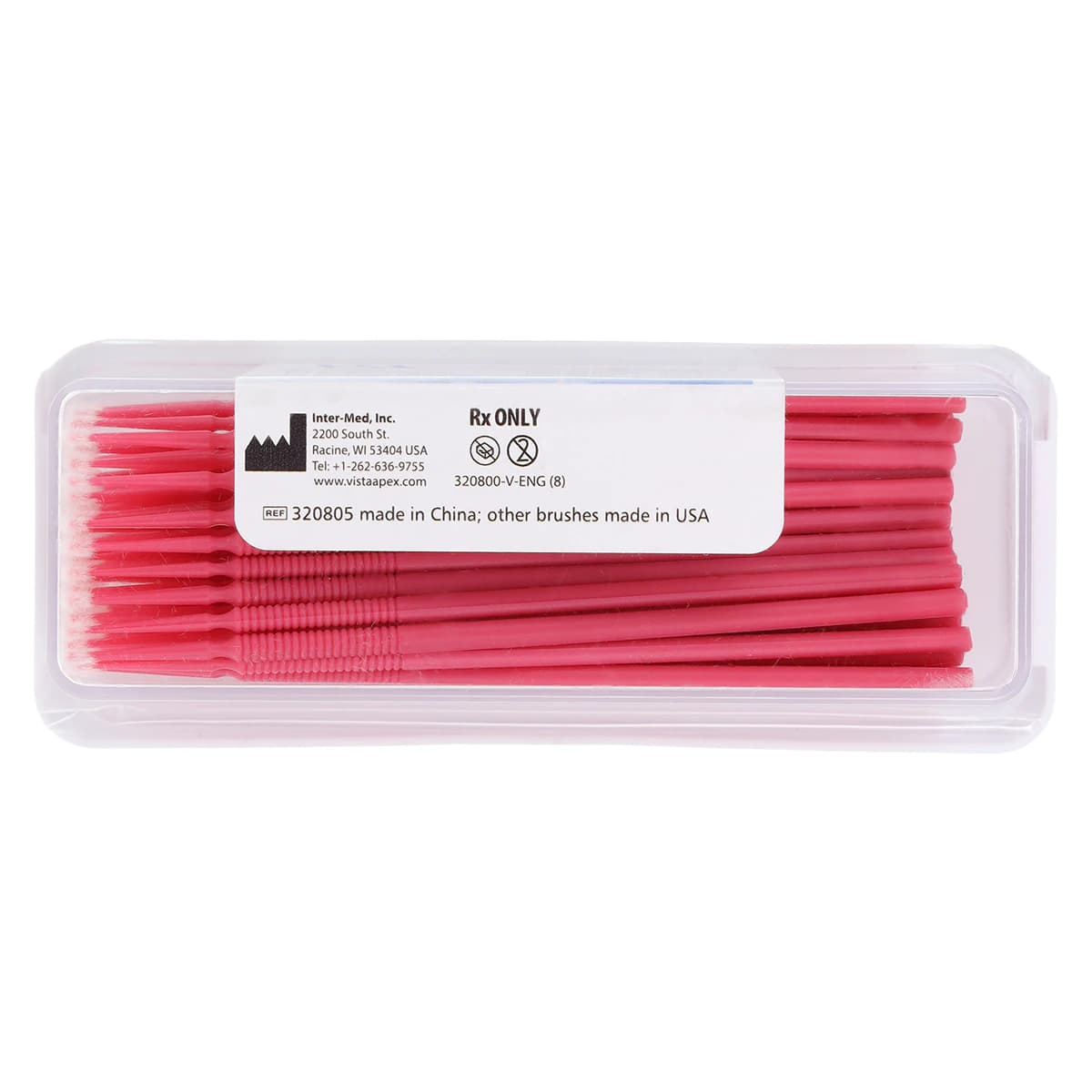Vista Apex Micro Applicator Brushes, Fine, Pink, Bendable, 100/Pkg, #320800 thumbnail 3