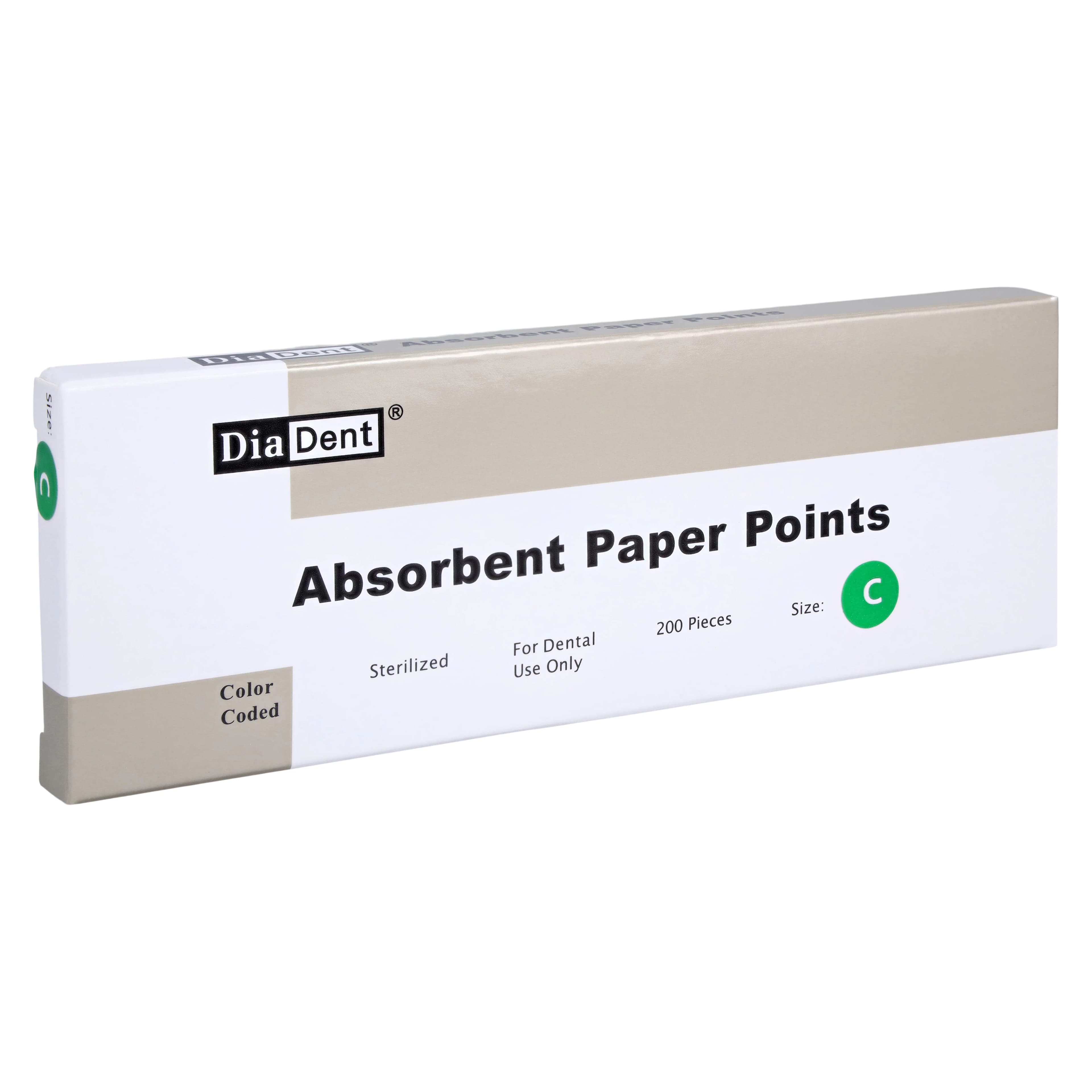 Diadent Absorbent Paper Points, Coarse, Non-Marked, Cell Pack, 200/Pk, Sizes 202-305 - Paper Points, Accessory Sizes, Non-Marked, PP Cell Pack, Coarse, 200/Pk, 202-305 - Image 1