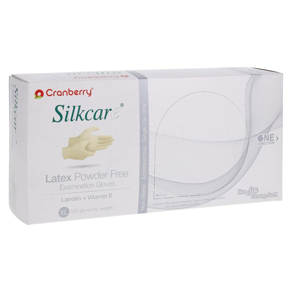 Cranberry Silkcare Powder Free Latex Exam Gloves with Lanolin and Vitamin E, Extra Large, 100/Box, CR7819 thumbnail 5