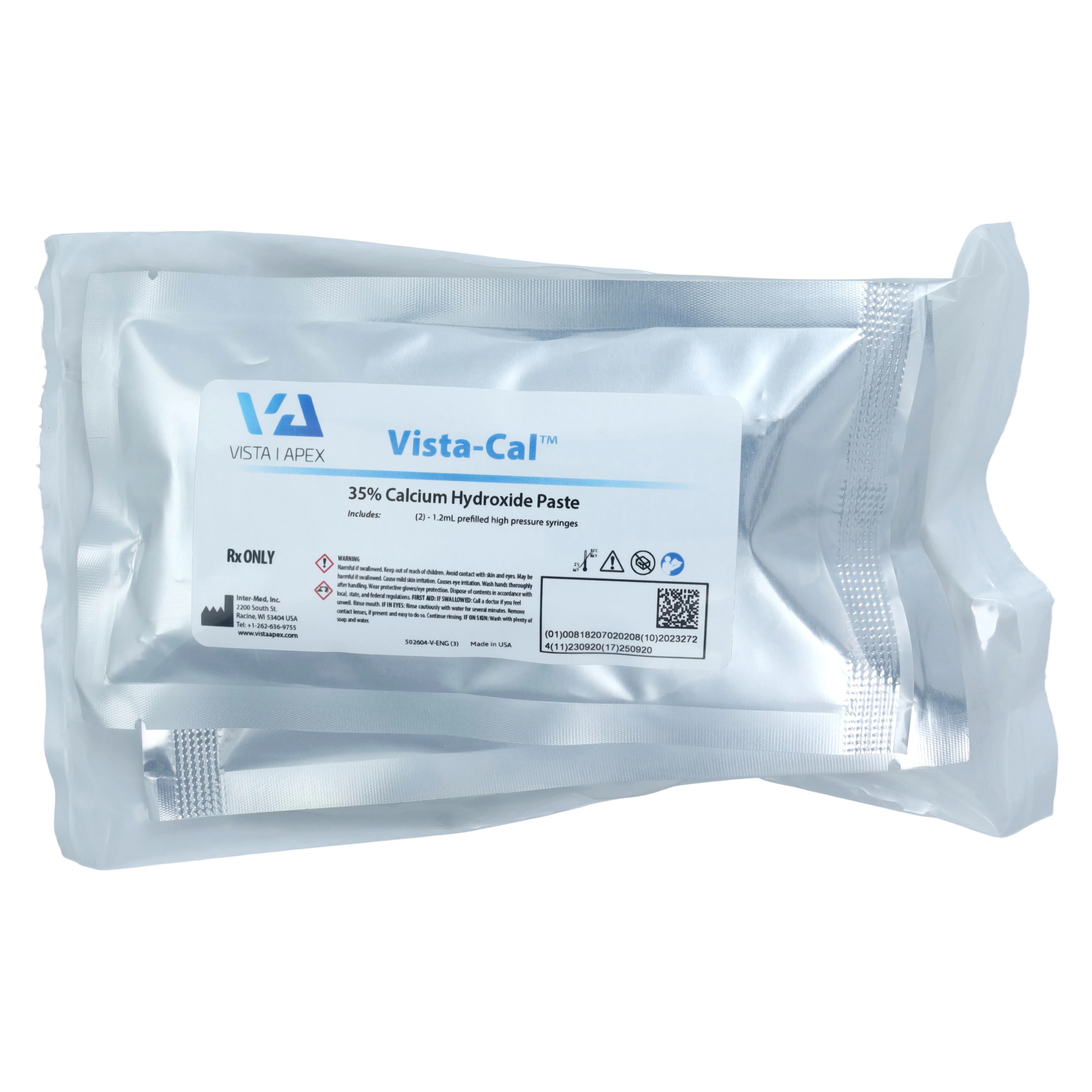 Vista-Cal 35% Calcium Hydroxide Aqueous Solution, 1.2 mL Pre-Filled Syringes, Standard Kit (4 Syringes + 10 Visco-Tips), 502600 thumbnail 7