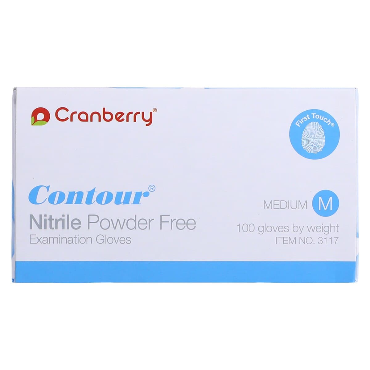 Cranberry Contour® Powder Free Nitrile Exam Gloves, Medium, Blue, 100/Box, CR3117 thumbnail 5