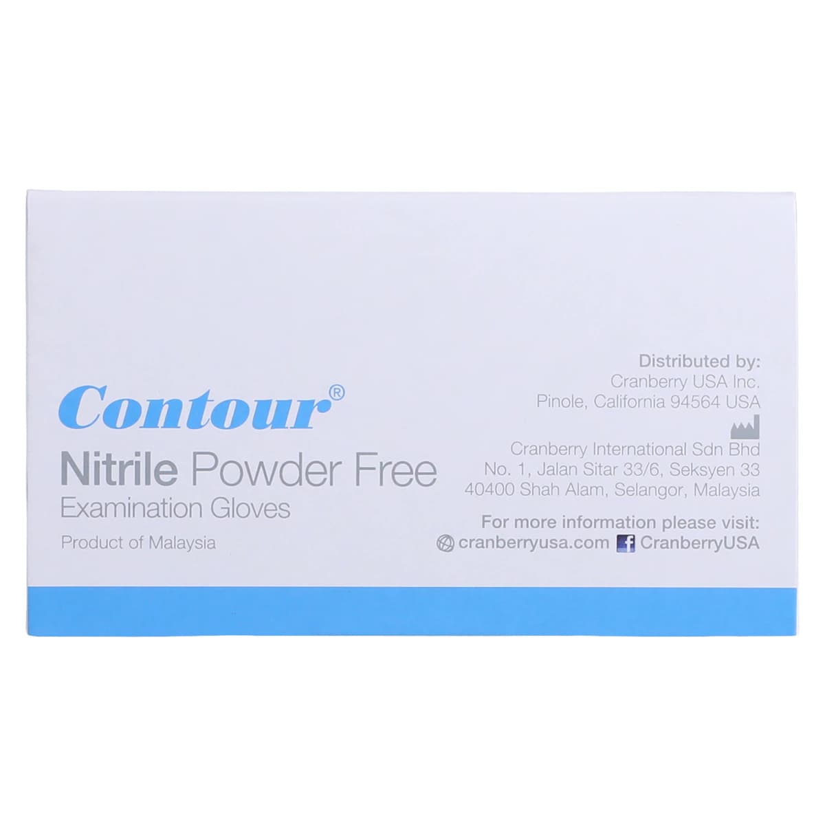 Cranberry Contour® Powder Free Nitrile Exam Gloves, Medium, Blue, 100/Box, CR3117 thumbnail 6