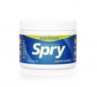 Spry Xylitol Gum, Peppermint Breath Freshening, 100/Tub - Spry Xylitol Gum - Image 1