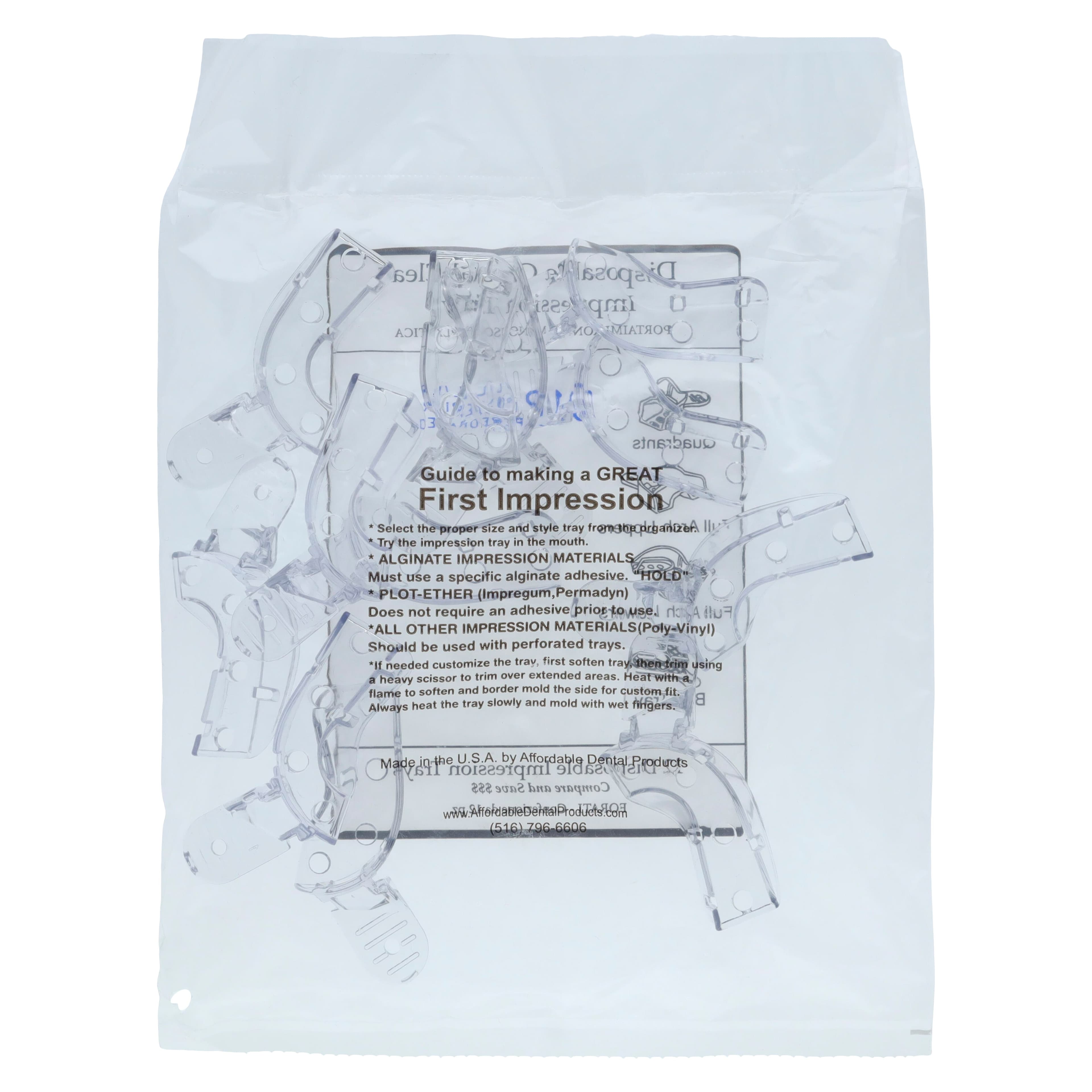 Crystal Disposable Impression Trays, Quadrant Upper Left/Lower Right, Perforated, 12/Pkg, 01P9 thumbnail 4