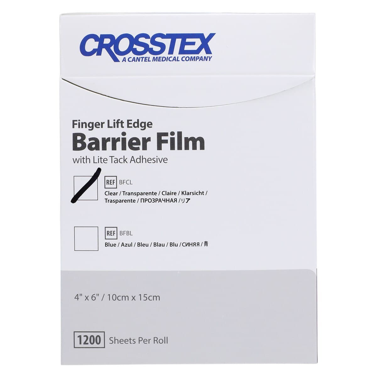 Crosstex Finger Lift Edge Barrier Film, 4" x 6", Clear, 1200 Sheets/Roll, BFCL thumbnail 4