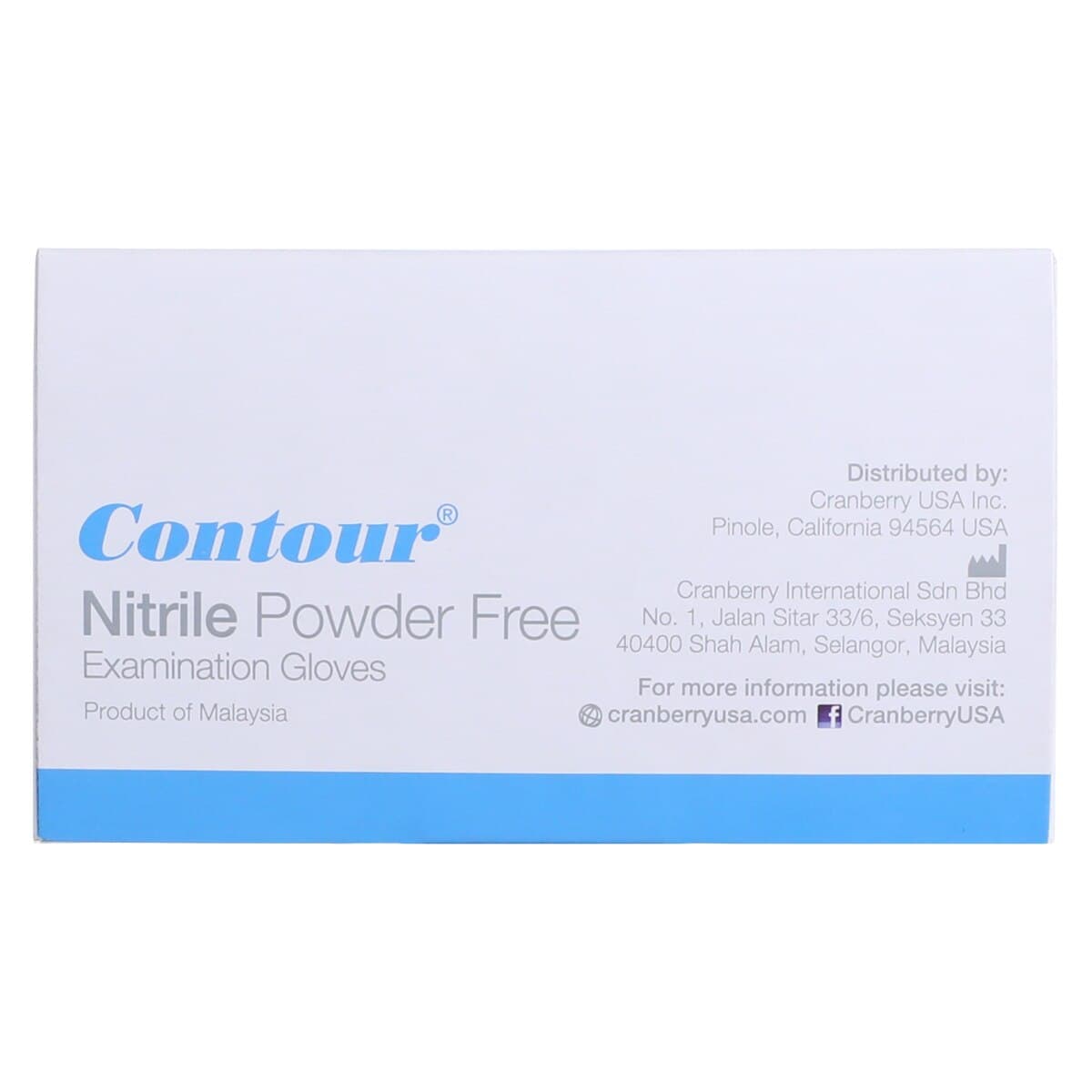 Cranberry Contour® Powder Free Nitrile Exam Gloves, Latex Free, Non-Sterile, Extra Large, Blue, 100/Box, CR3119 thumbnail 5
