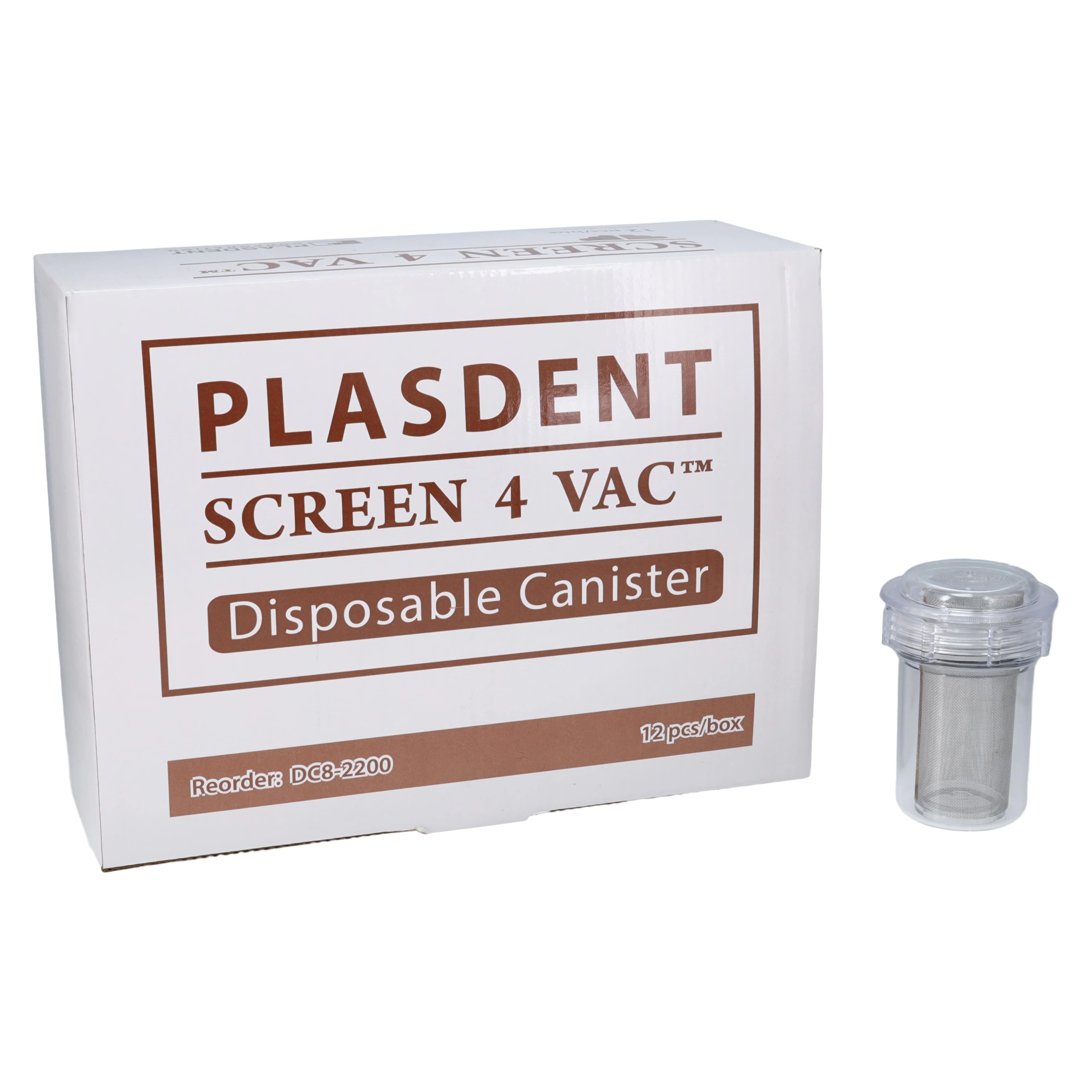 Plasdent Disposable Evacuation Canister, Model 2200, 2-3/4"W x 3-5/8"H, Internal Threads, 12/Box, DC8-2200 thumbnail 2