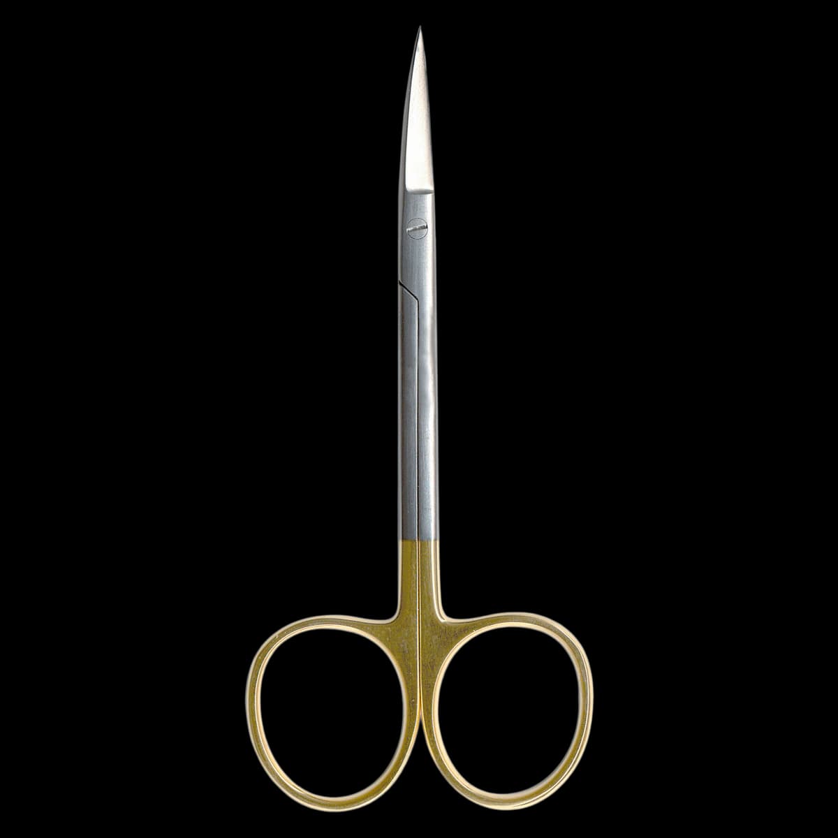 A Titan Instruments Iris Carbide Scissors, Curved, 4.5", Stainless Steel, 01KEZKNM4DE5E63W8WWVYEWFDP - Scissors 4.5" Iris Carbide Curved - Image 1