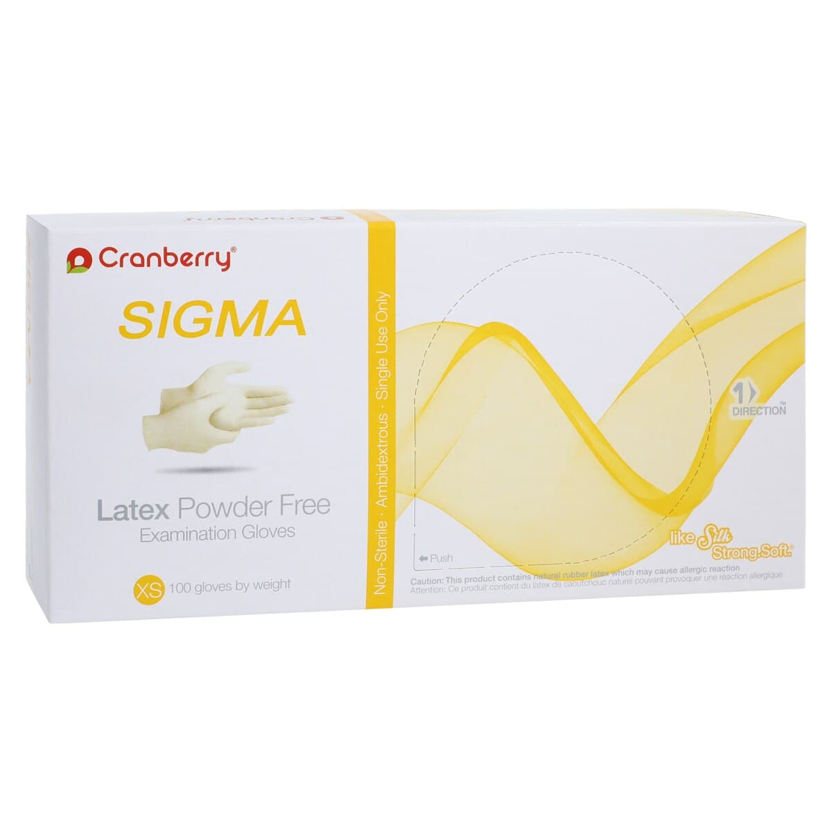 Cranberry® SIGMA Powder Free Latex Exam Gloves, Extra Small, White, 100/Box, CR5815 thumbnail 4