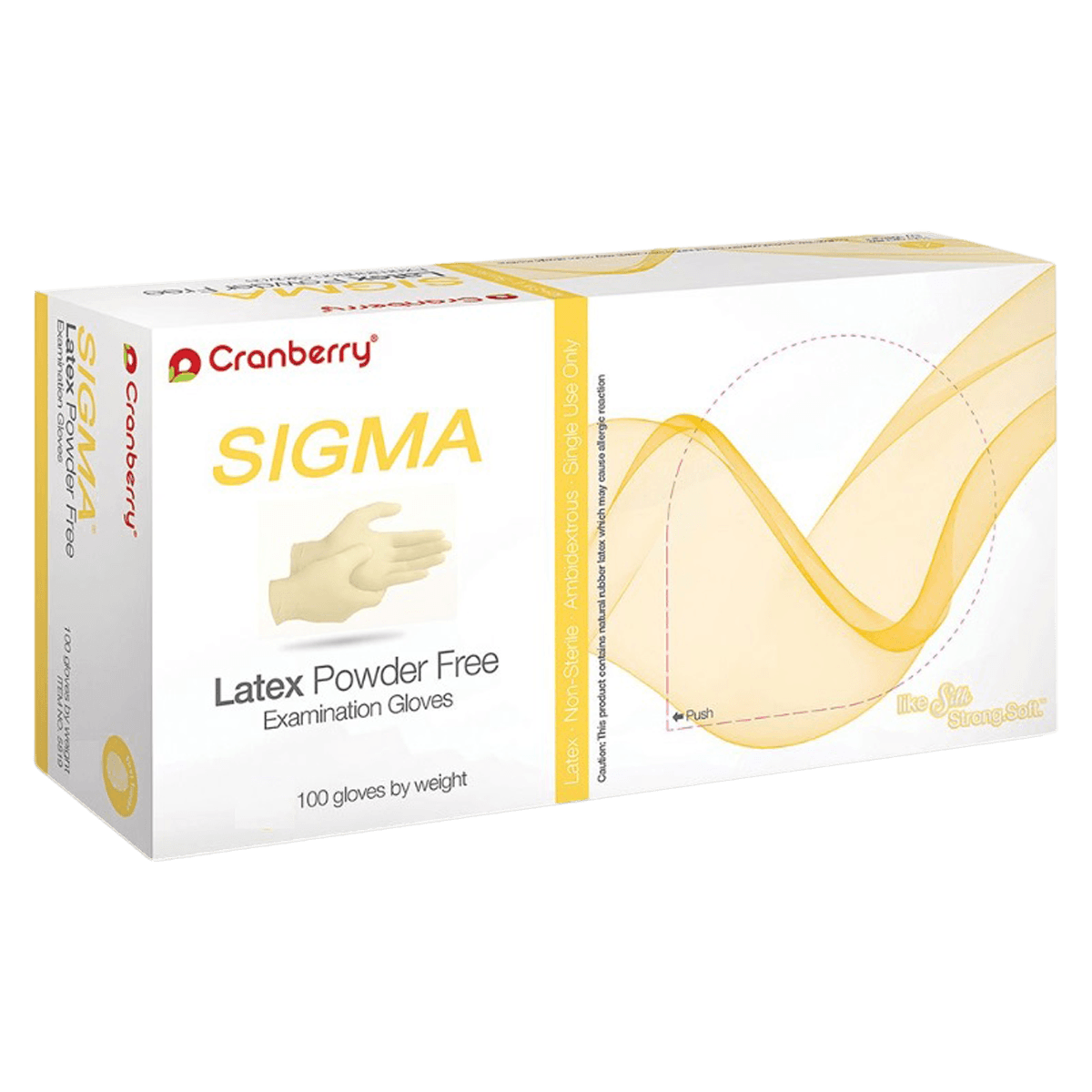 Cranberry® SIGMA Powder Free Latex Exam Gloves, Extra Small, White, 100/Box, CR5815 thumbnail 2
