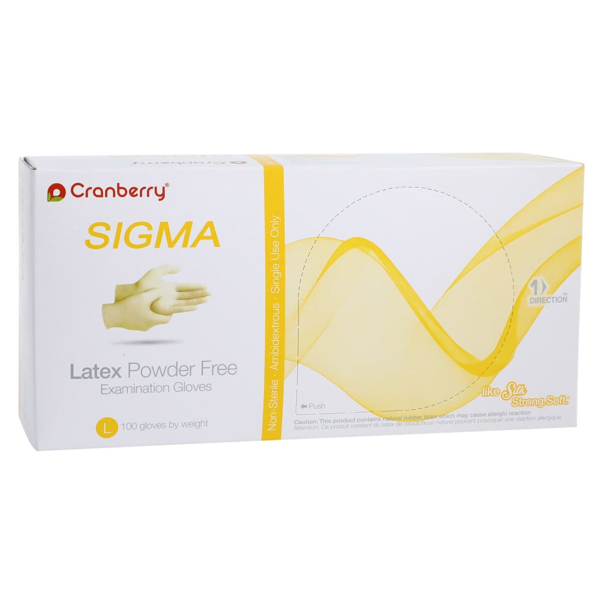 Cranberry Sigma Powder Free Latex Exam Gloves, Large, White, 100/Box, CR5818 thumbnail 4