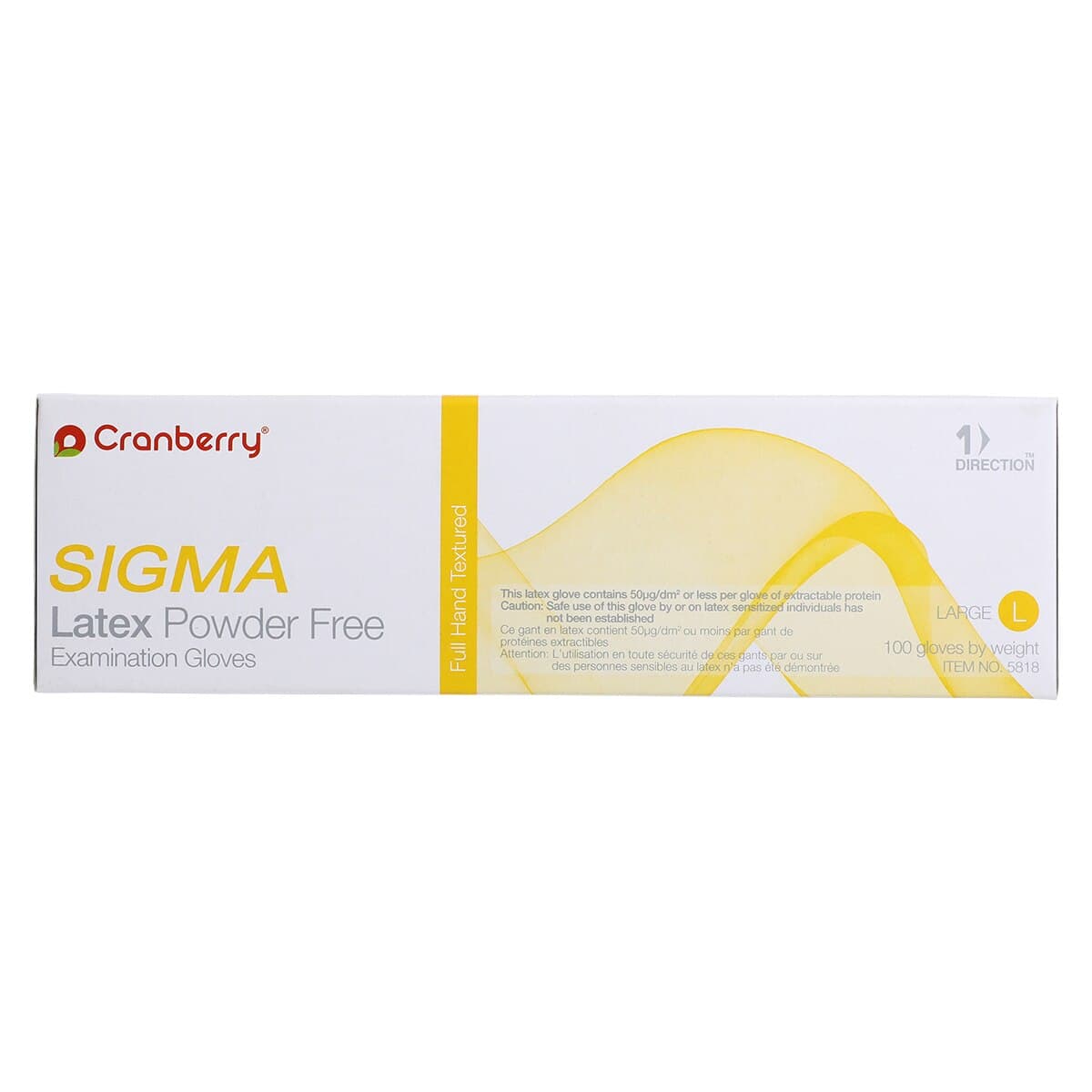 Cranberry Sigma Powder Free Latex Exam Gloves, Large, White, 100/Box, CR5818 thumbnail 5