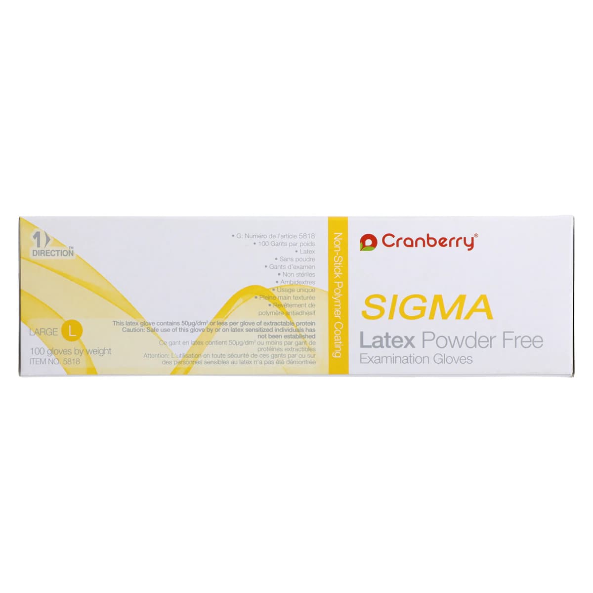 Cranberry Sigma Powder Free Latex Exam Gloves, Large, White, 100/Box, CR5818 thumbnail 6