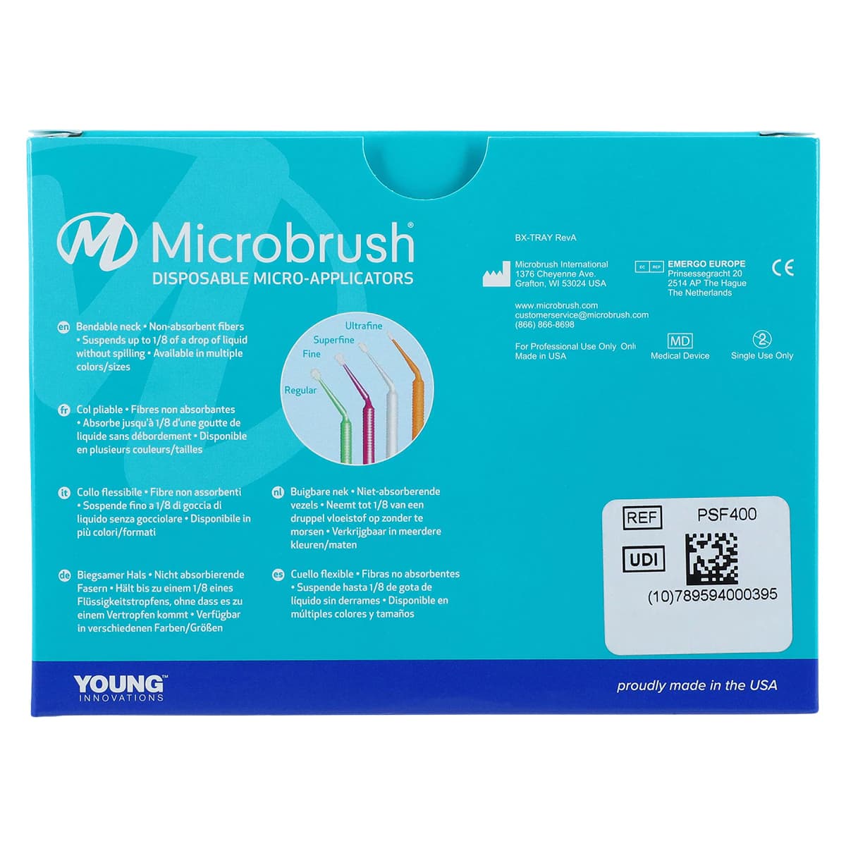 Microbrush Plus Micro-Applicator Dispenser Refills, Super Fine (1 mm), White, 400/Pk, PSF400 thumbnail 4