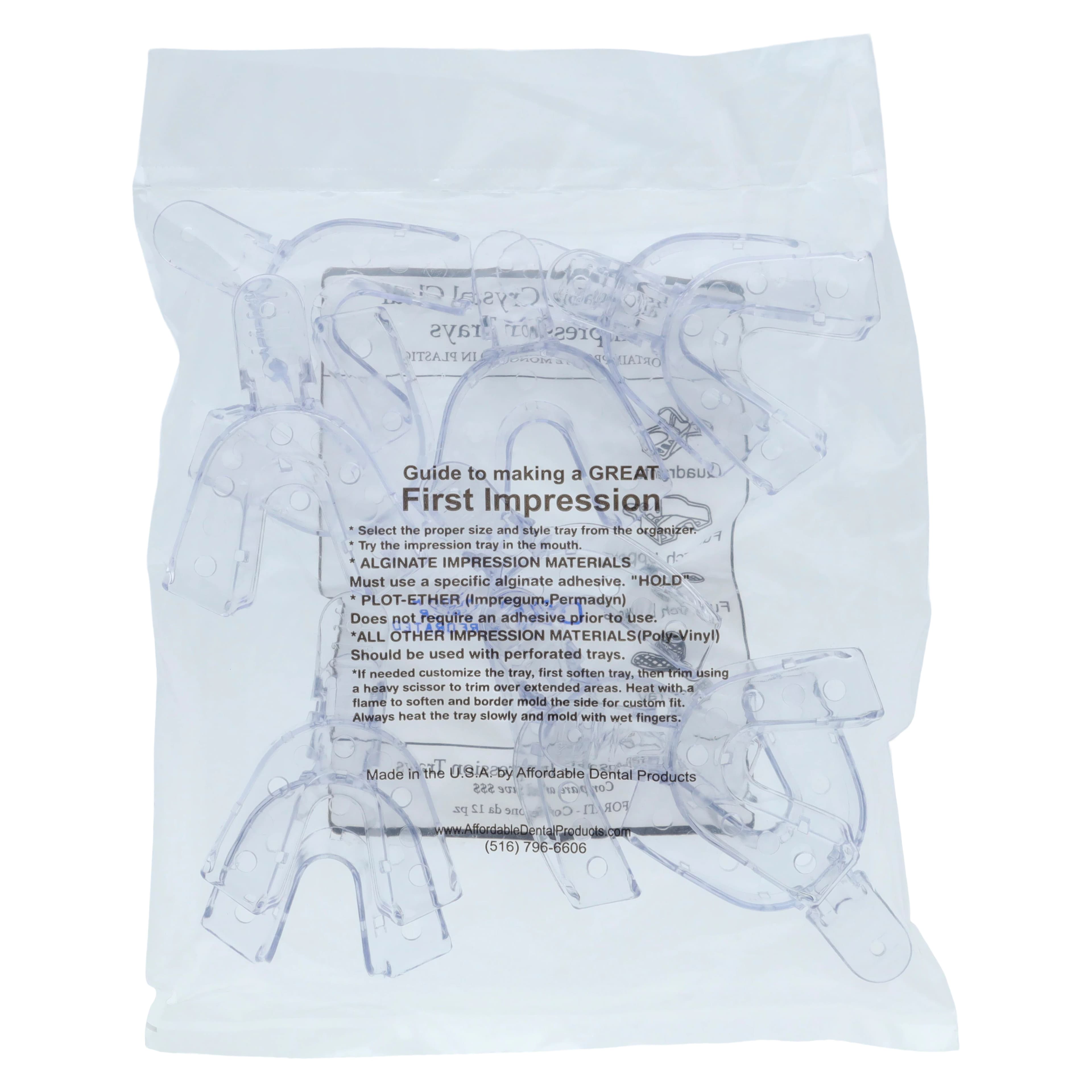 Crystal Disposable Impression Trays, Full Arch Lower, Medium, Perforated, 12/Pkg, 08P9 thumbnail 4