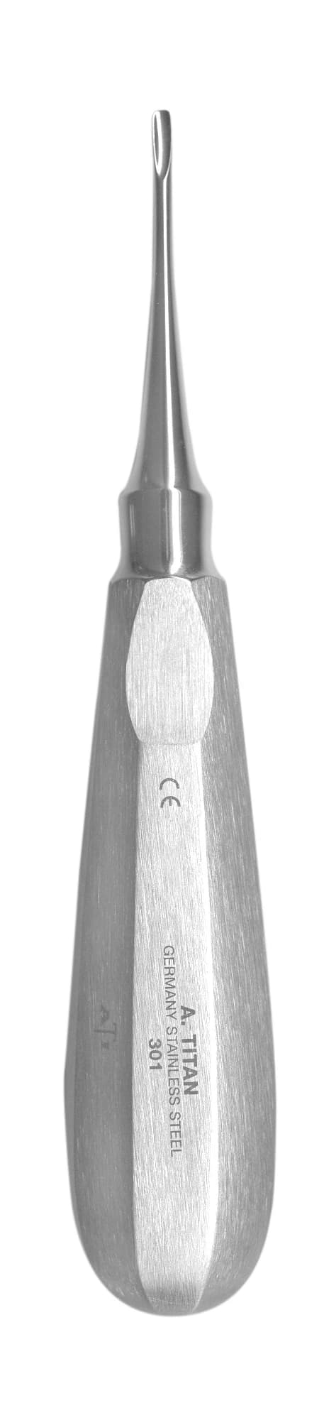 A. Titan Instruments #301 Small Straight Surgical Elevator, 2.5mm Tip, Stainless Steel, 1/Pk - Small Straight Elevator - Image 1