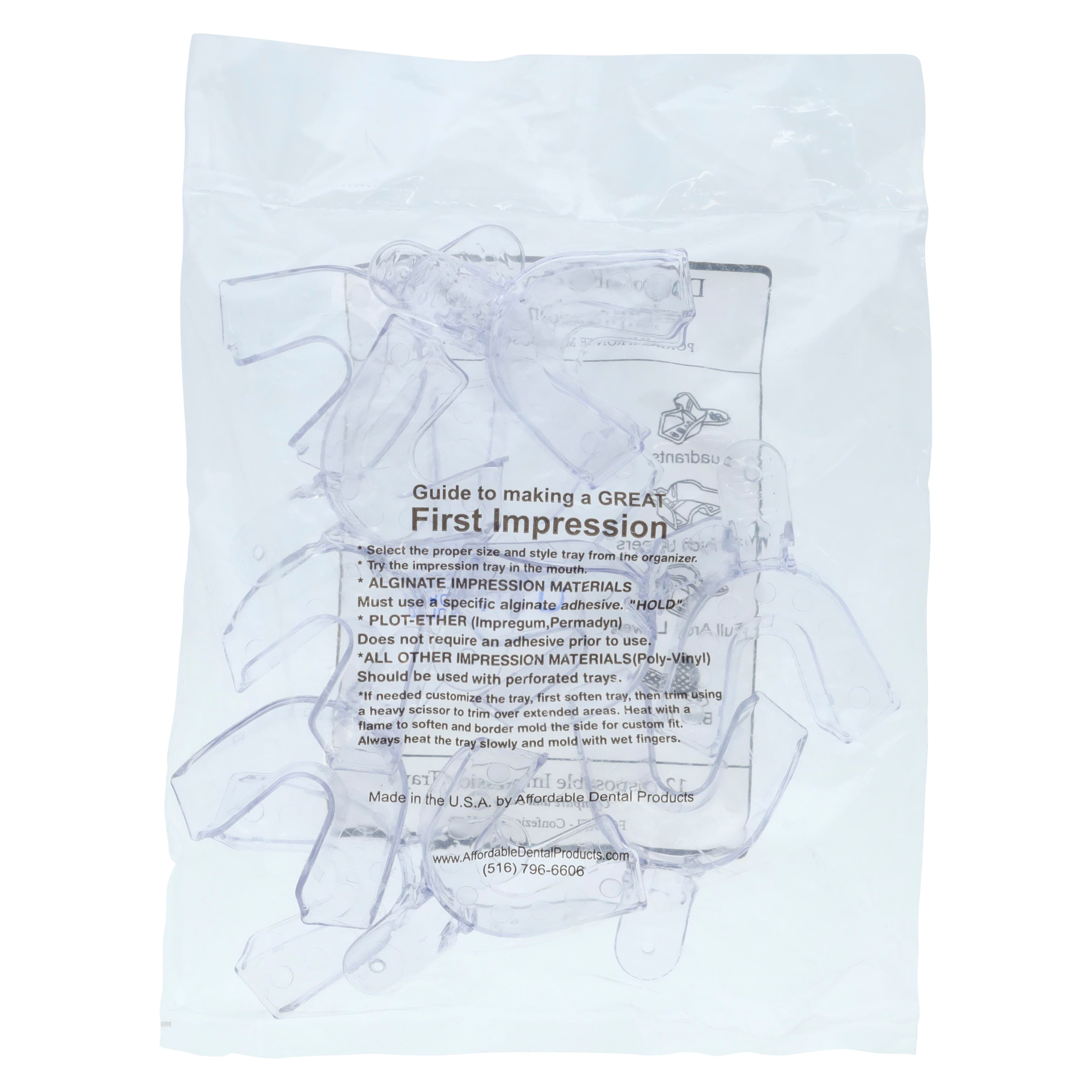 Crystal Disposable Impression Tray, Full Arch Lower, Small, Solid (Non-Perforated), 12/Pkg, 07S9 thumbnail 4