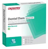 Crosstex Dental Dam, Thin Green, Mint Flavored, 5" x 5", 52 Sheets/Box, 19202 - CROSSTEX DENTAL DAMS 19202 - Image 1