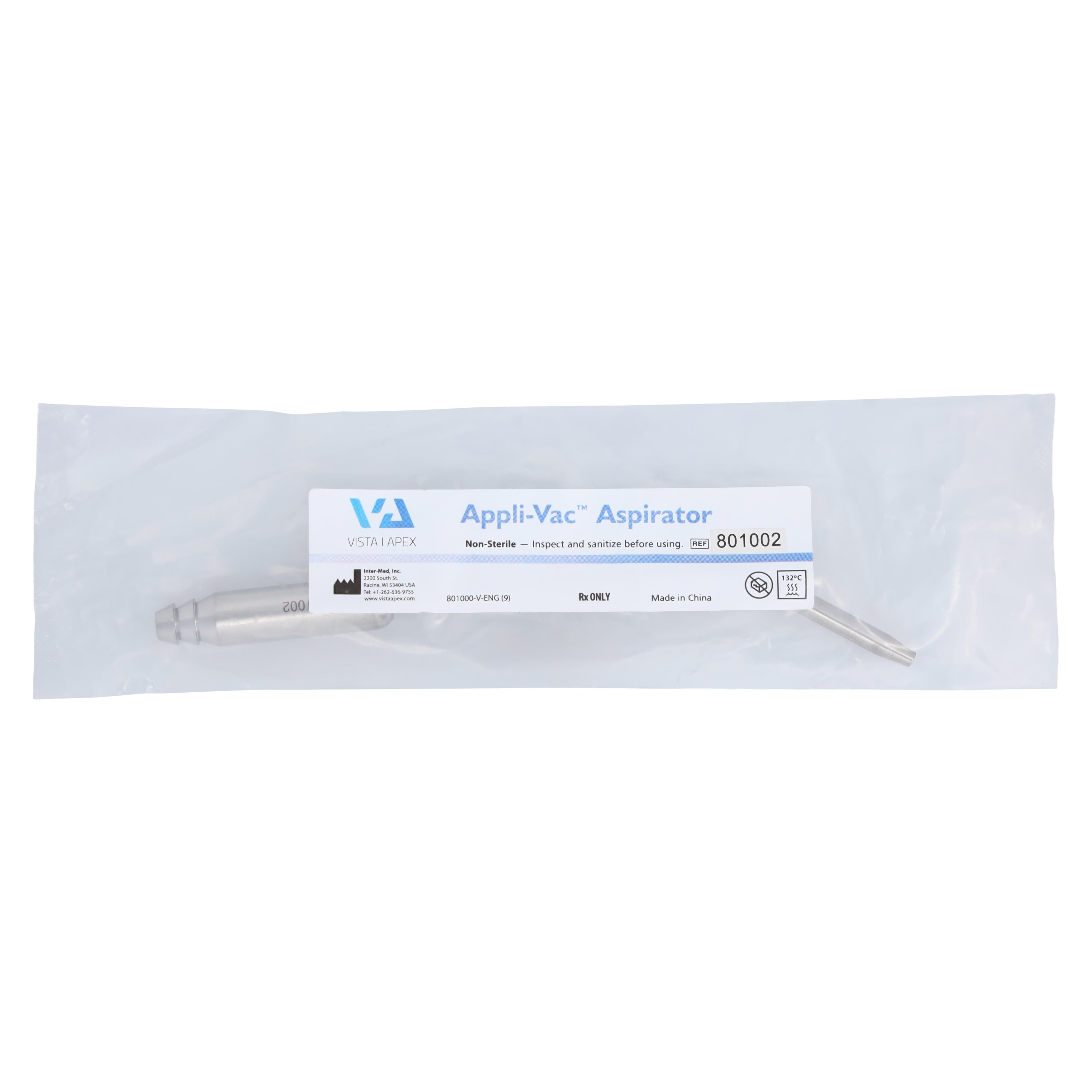 Vista Apex Appli-Vac Surgical Aspirator Tip, 2.5mm Opening, 6" Length, Stainless Steel, 15P2A (1592A) thumbnail 2