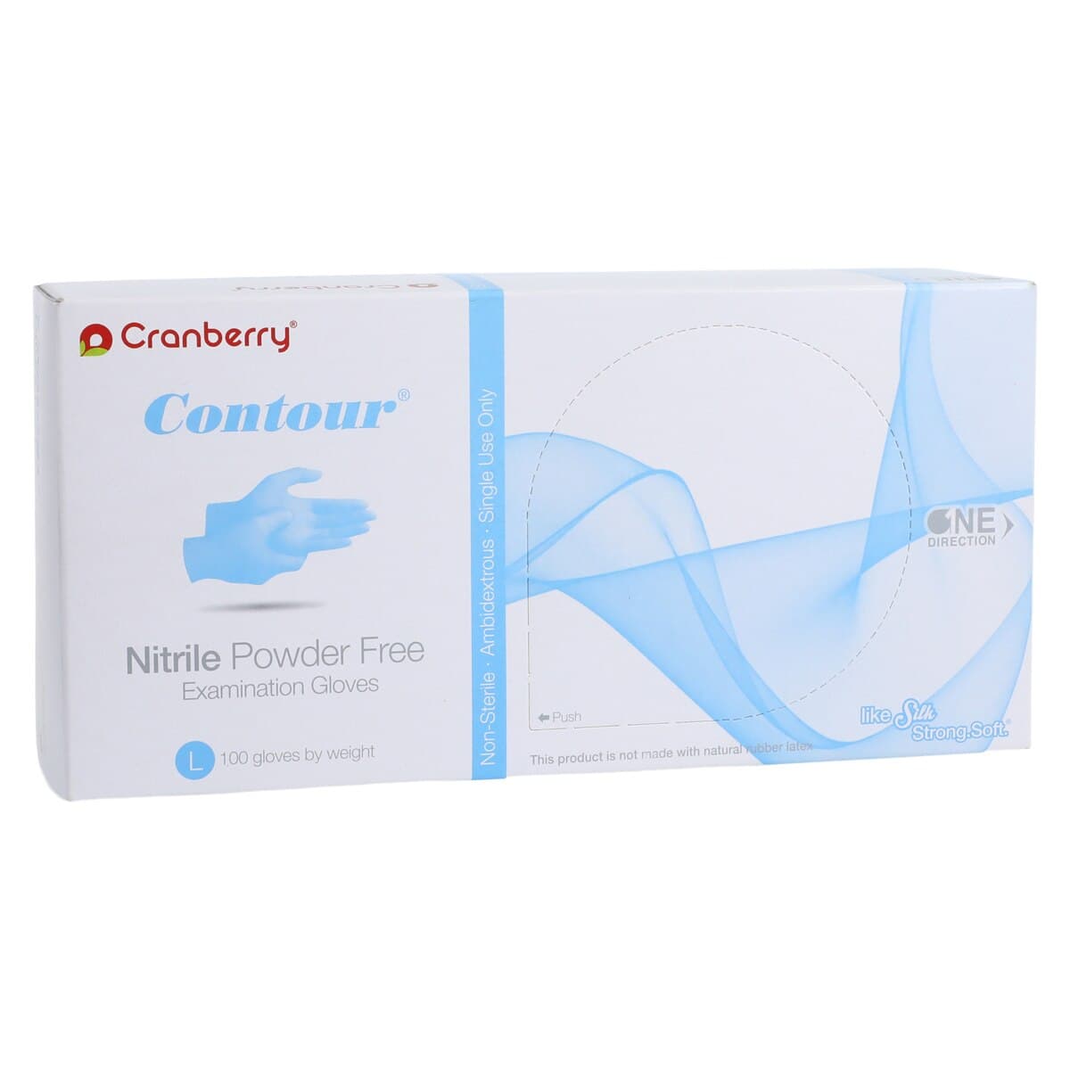 Cranberry Contour Powder-Free Nitrile Examination Gloves, Large, Blue, 100/Box, CR3118 thumbnail 4