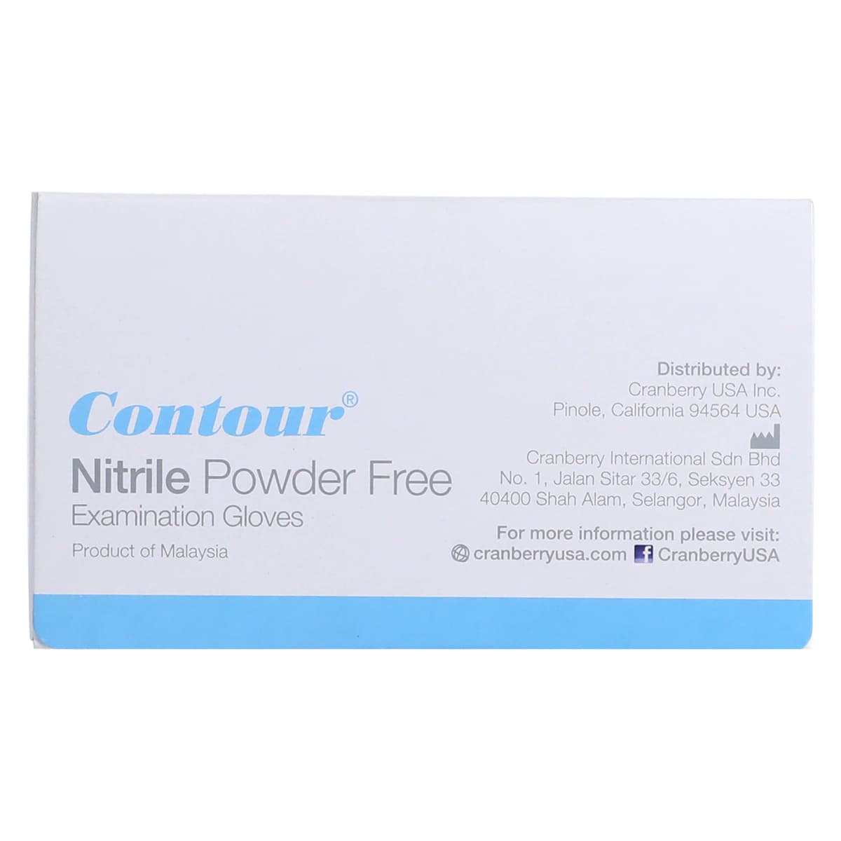 Cranberry Contour Powder-Free Nitrile Examination Gloves, Large, Blue, 100/Box, CR3118 thumbnail 5