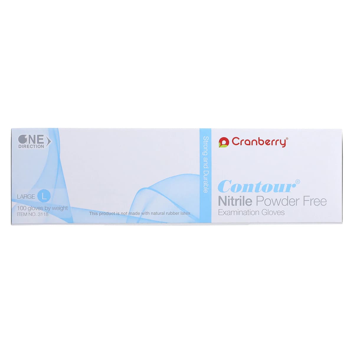 Cranberry Contour Powder-Free Nitrile Examination Gloves, Large, Blue, 100/Box, CR3118 thumbnail 8