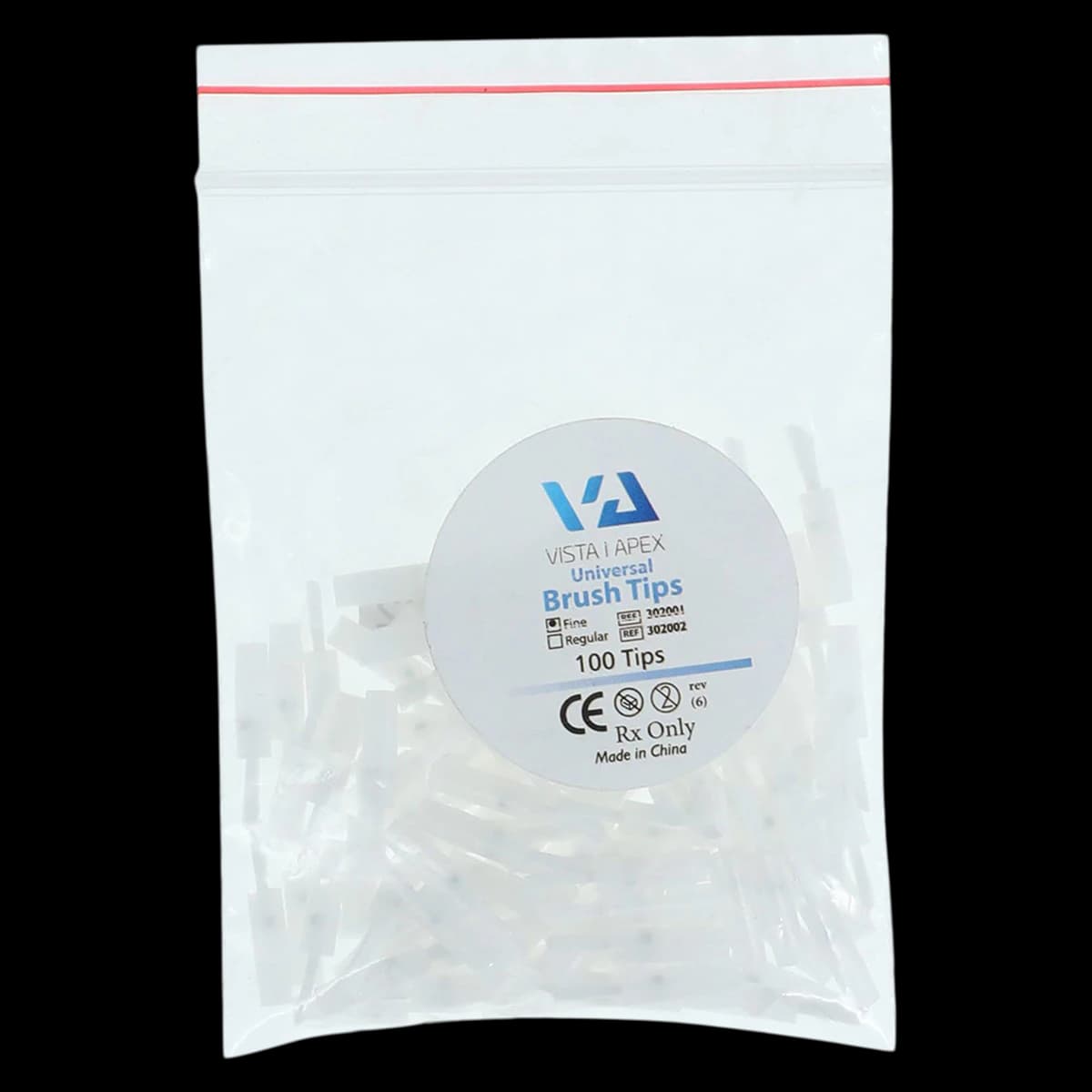 Vista Apex Universal Composite Brush Tips, Fine White, 100/Bag, 302001 - Composite Brush Tip Fine White 100/pkg - Image 1
