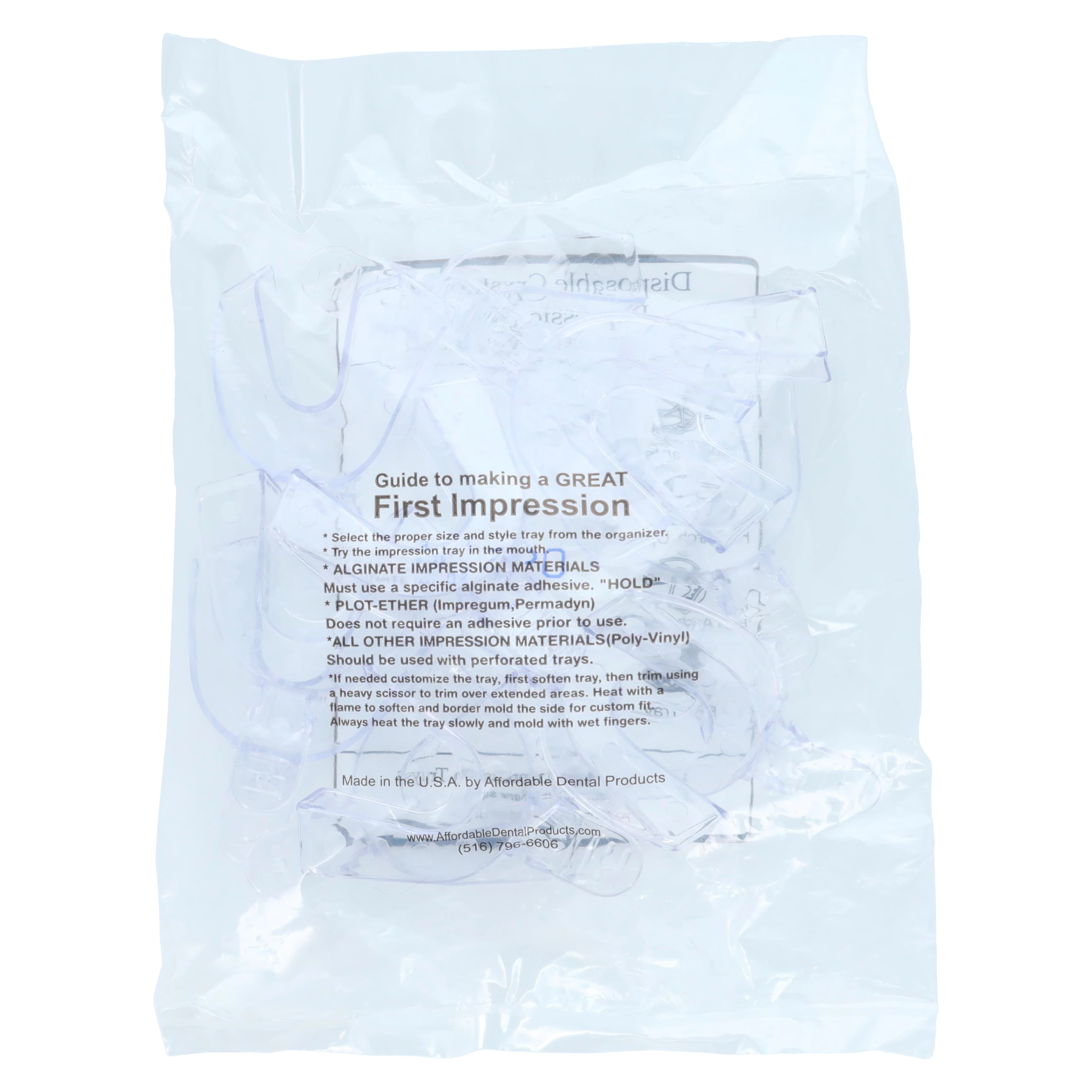Crystal Tray Disposable Impression Tray, Solid, Large Lower, Full Arch, 12/Pkg, 09S9 thumbnail 4