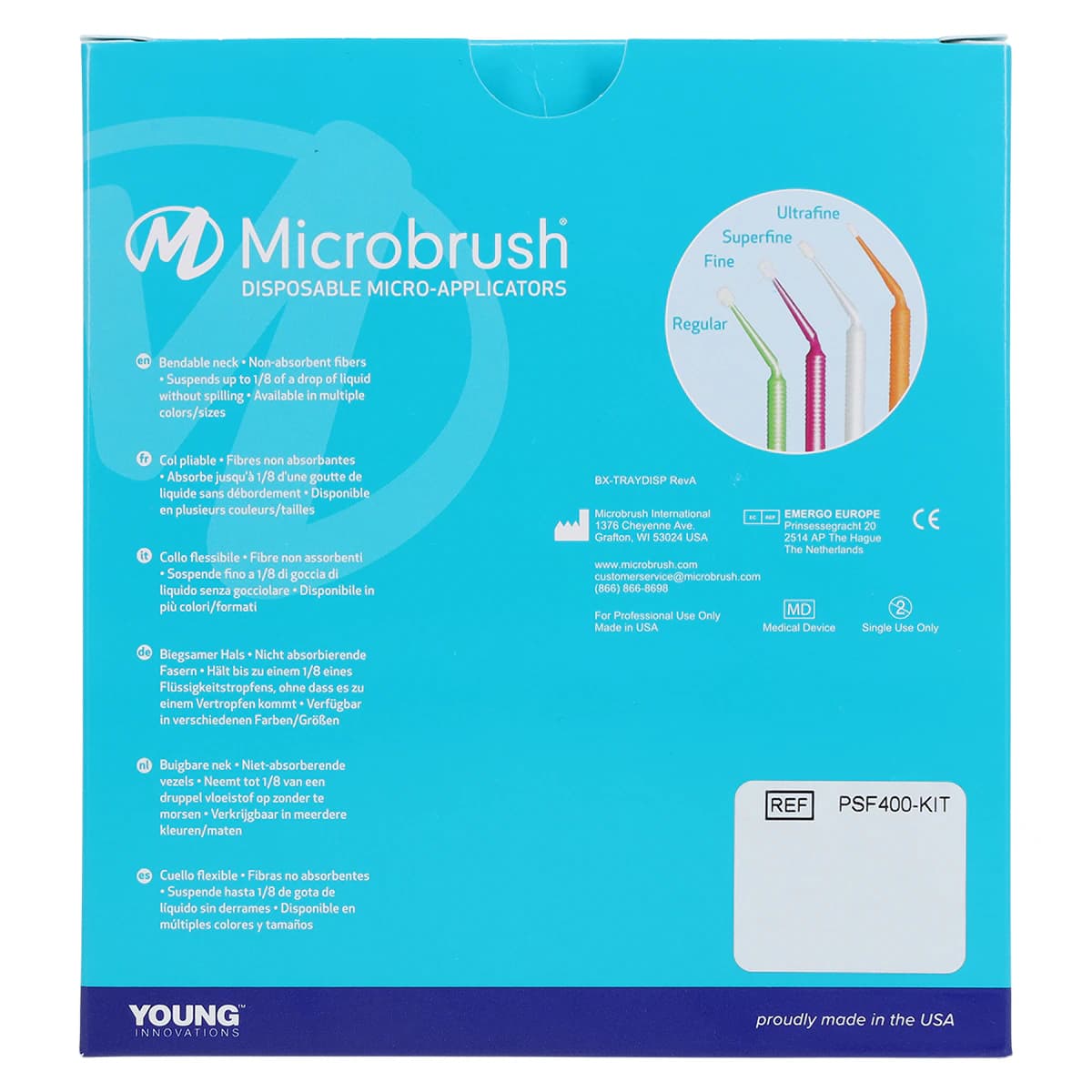 Microbrush Plus Dispenser Kit, Super Fine (1.0 mm), White, 400 Applicators, PSF400-KIT thumbnail 7