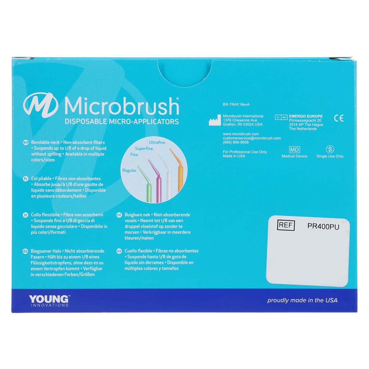 Microbrush Plus Micro-Applicator Dispenser Refills, Regular (2 mm), Purple, 400/Pk, PR400PU thumbnail 4