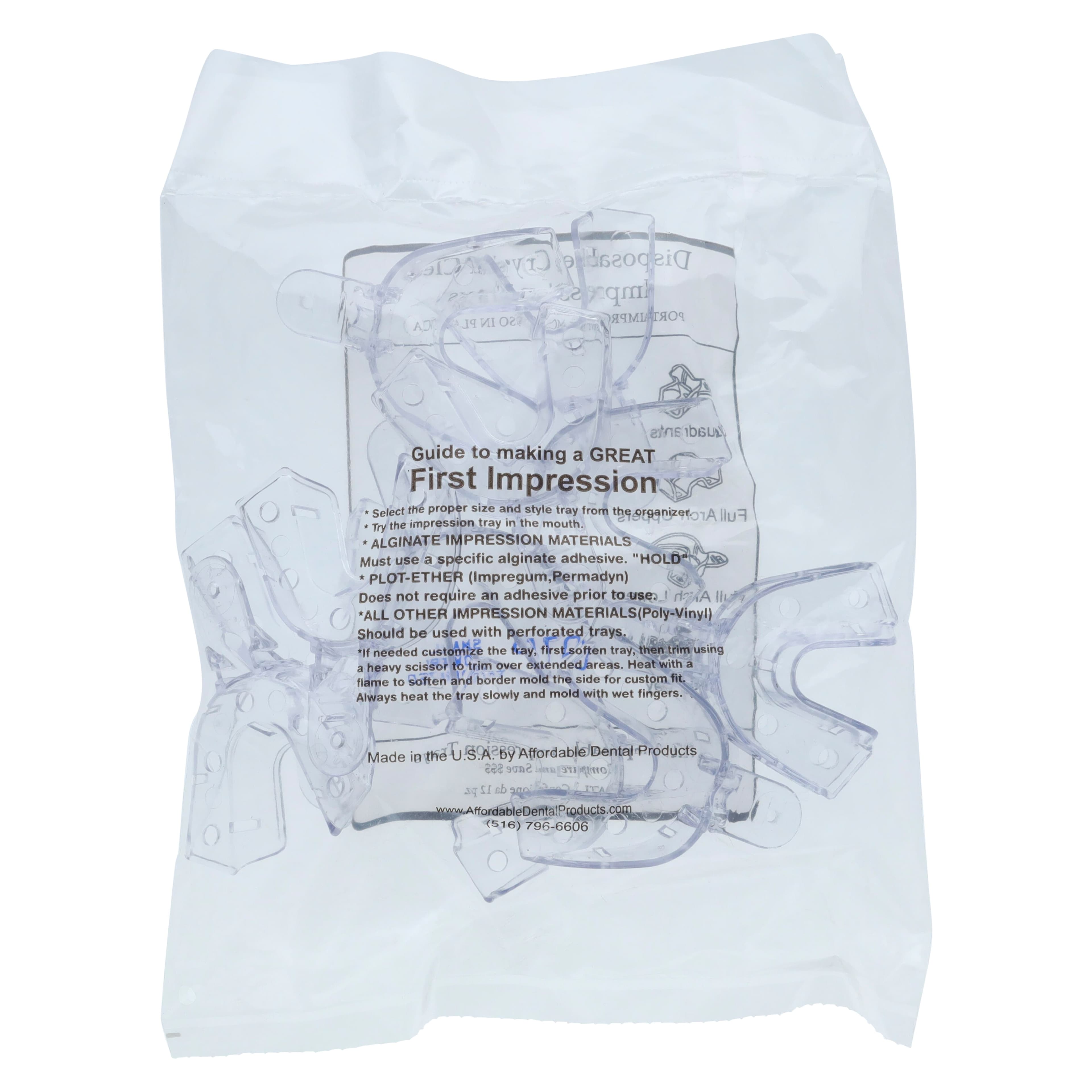 Crystal Disposable Impression Trays, Full Arch Lower, Small, Perforated, 12/Pkg, 07P9 thumbnail 4