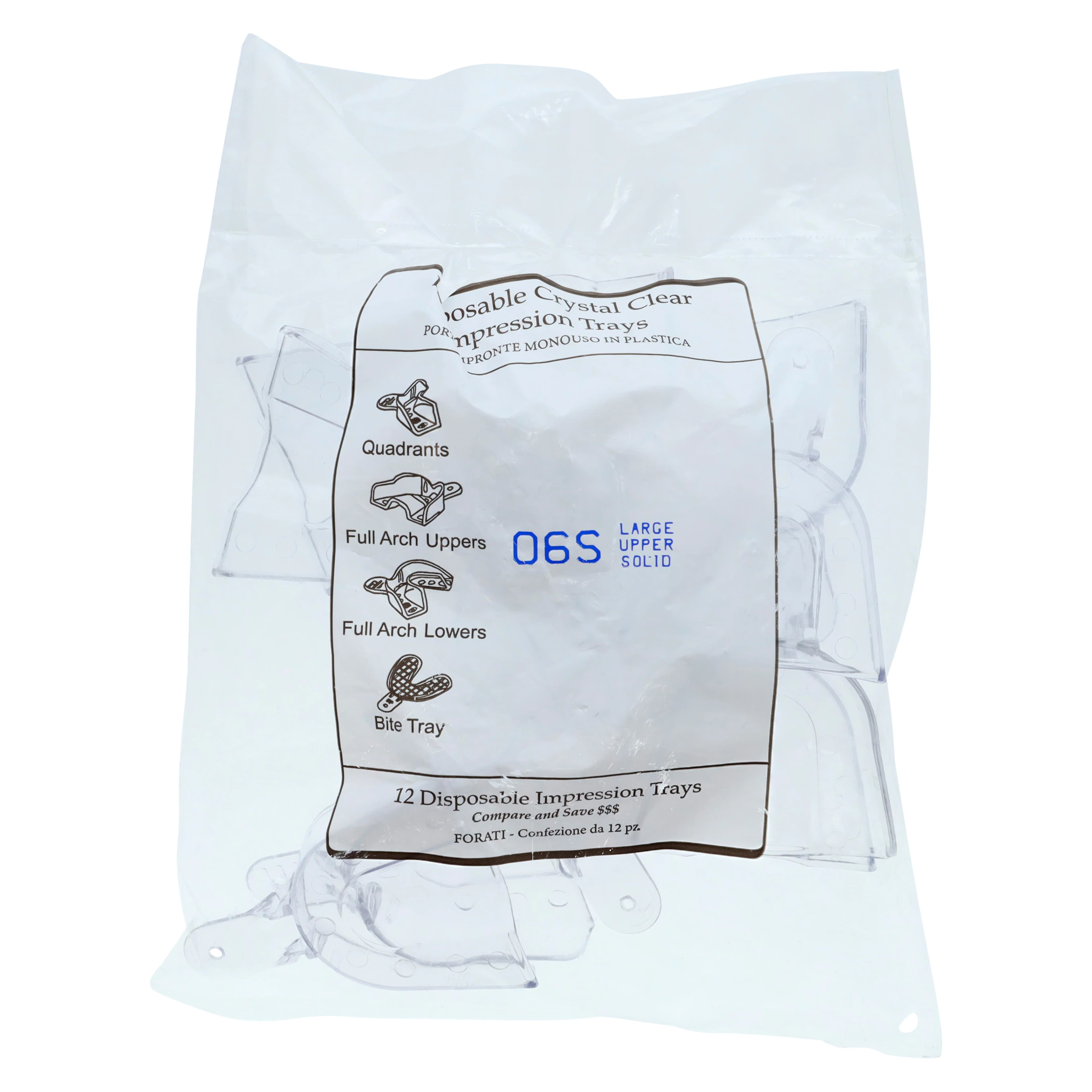 Crystal Disposable Impression Trays, Solid, Large Upper, Full Arch, 12/Pkg, 06S9 thumbnail 3