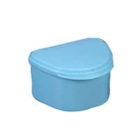 Plasdent Denture Box, Blue, Hinged Lid, 4"W x 3"L x 2"H, 12/Box, #200BTH-2 - Denture Box Blue - Image 1