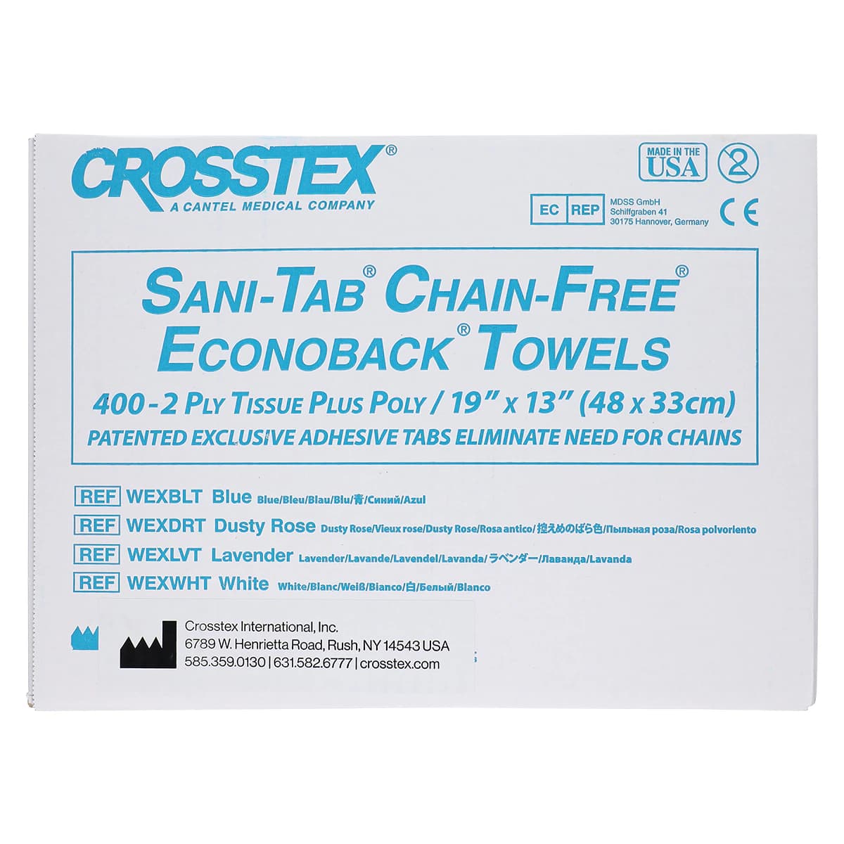 Crosstex Sani-Tab Chain-Free Patient Towels, 2-Ply Tissue/1-Ply Poly, Dusty Rose, 13" x 19", 400/Case, WEXDRT thumbnail 3