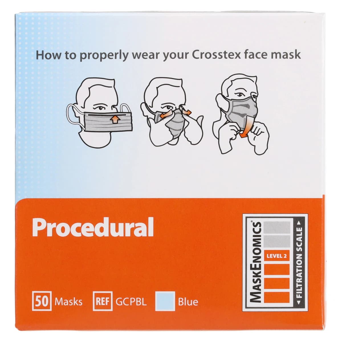 Crosstex Procedural Earloop Face Mask, ASTM Level 2, Blue, 50/Box, GCPBL thumbnail 8