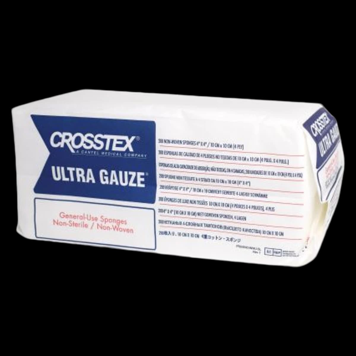 Crosstex Ultra Gauze Non-Woven Sponges, 2" x 2", 4-Ply, Non-Sterile, 8000/Case, ENCNWUB - Ultra Gauze Sponge N/S 2x2 4ply 8000/Cs - Image 1