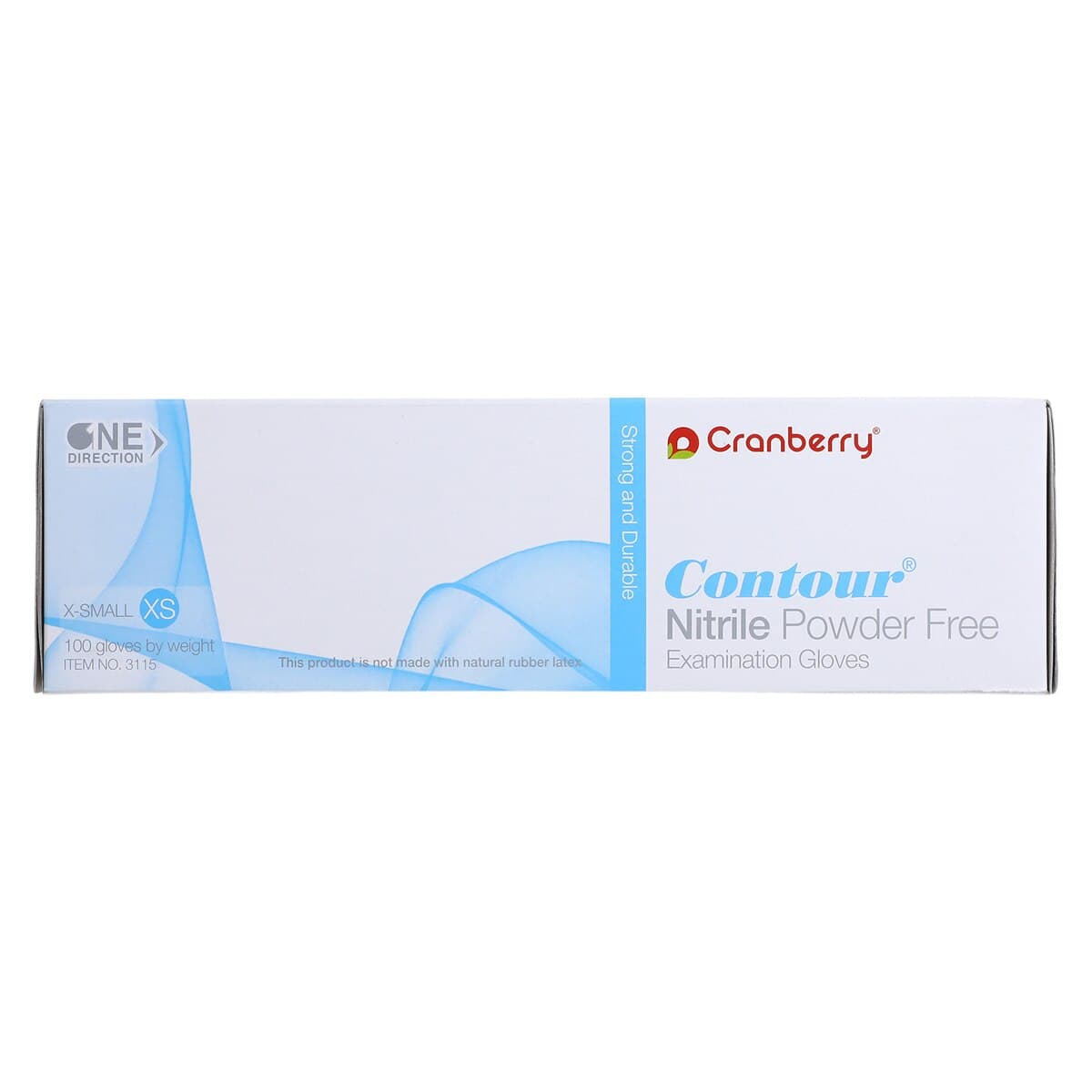 Cranberry Contour Powder Free Nitrile Exam Gloves, Extra Small, Blue, 100/Box, CR3115 thumbnail 8