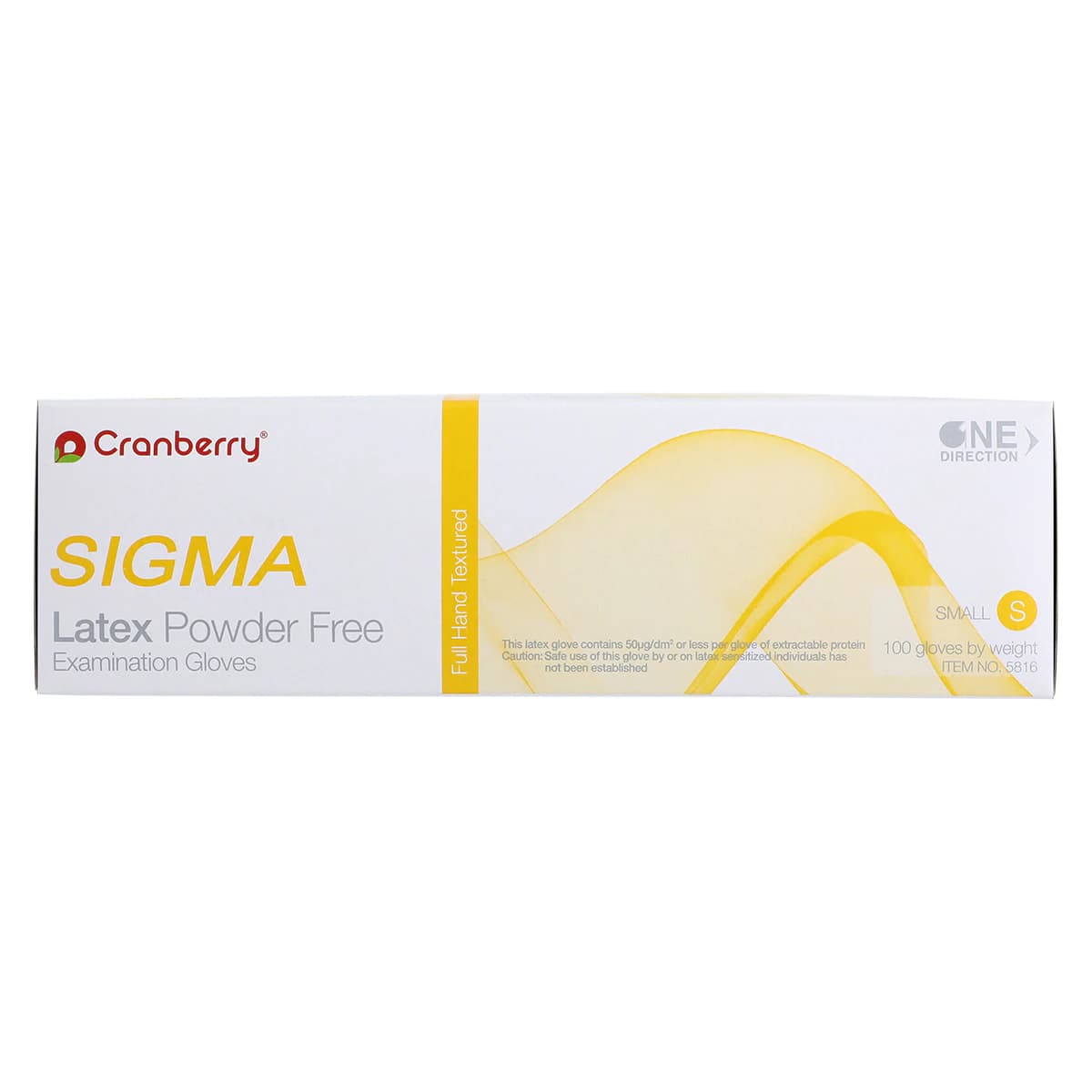 Cranberry® SIGMA Powder Free Latex Exam Gloves, Small, White, 100/Box, CR5816 thumbnail 5