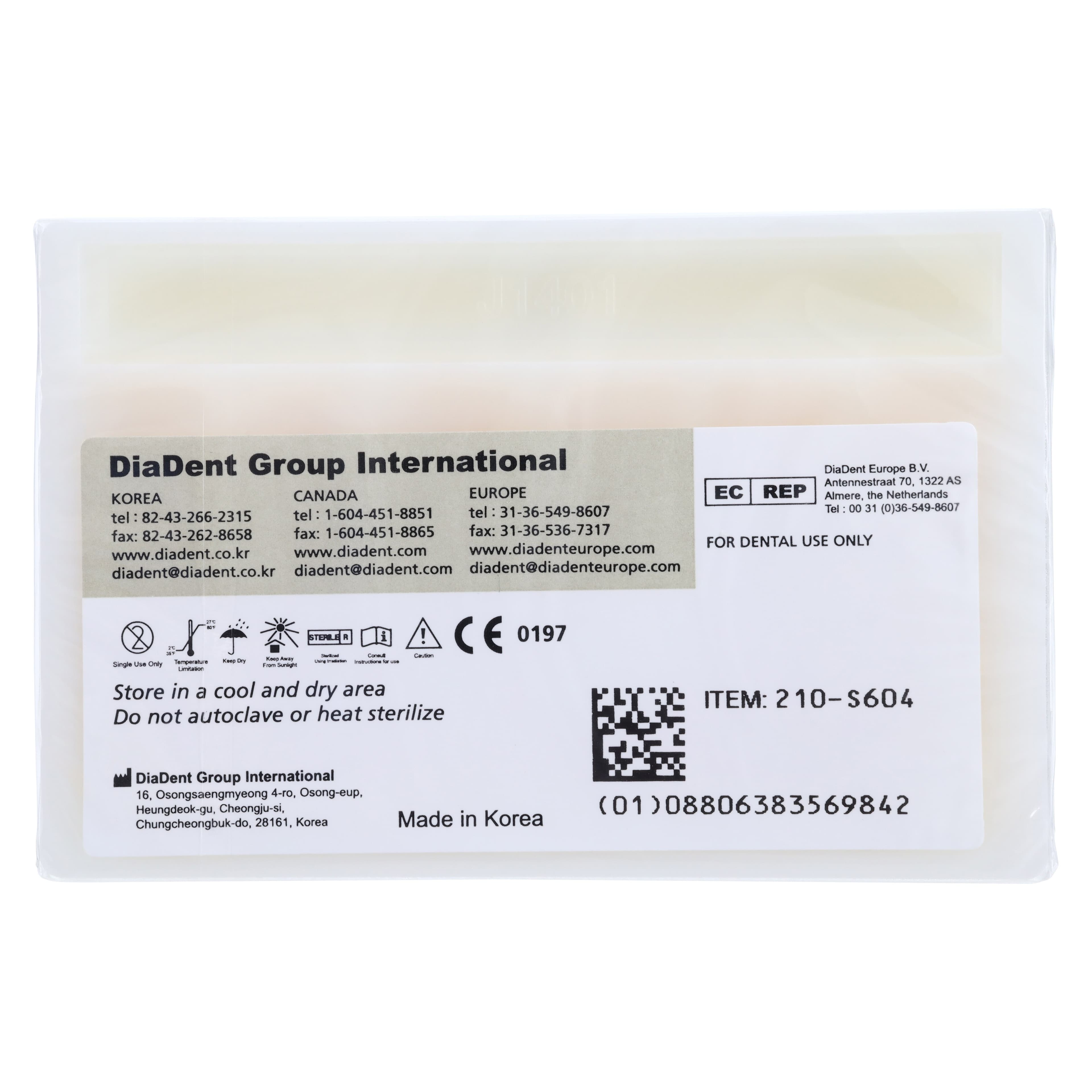 DiaDent Dia-ISO GT Absorbent Paper Points, .04 Taper, #20, Yellow, 100/Box thumbnail 2