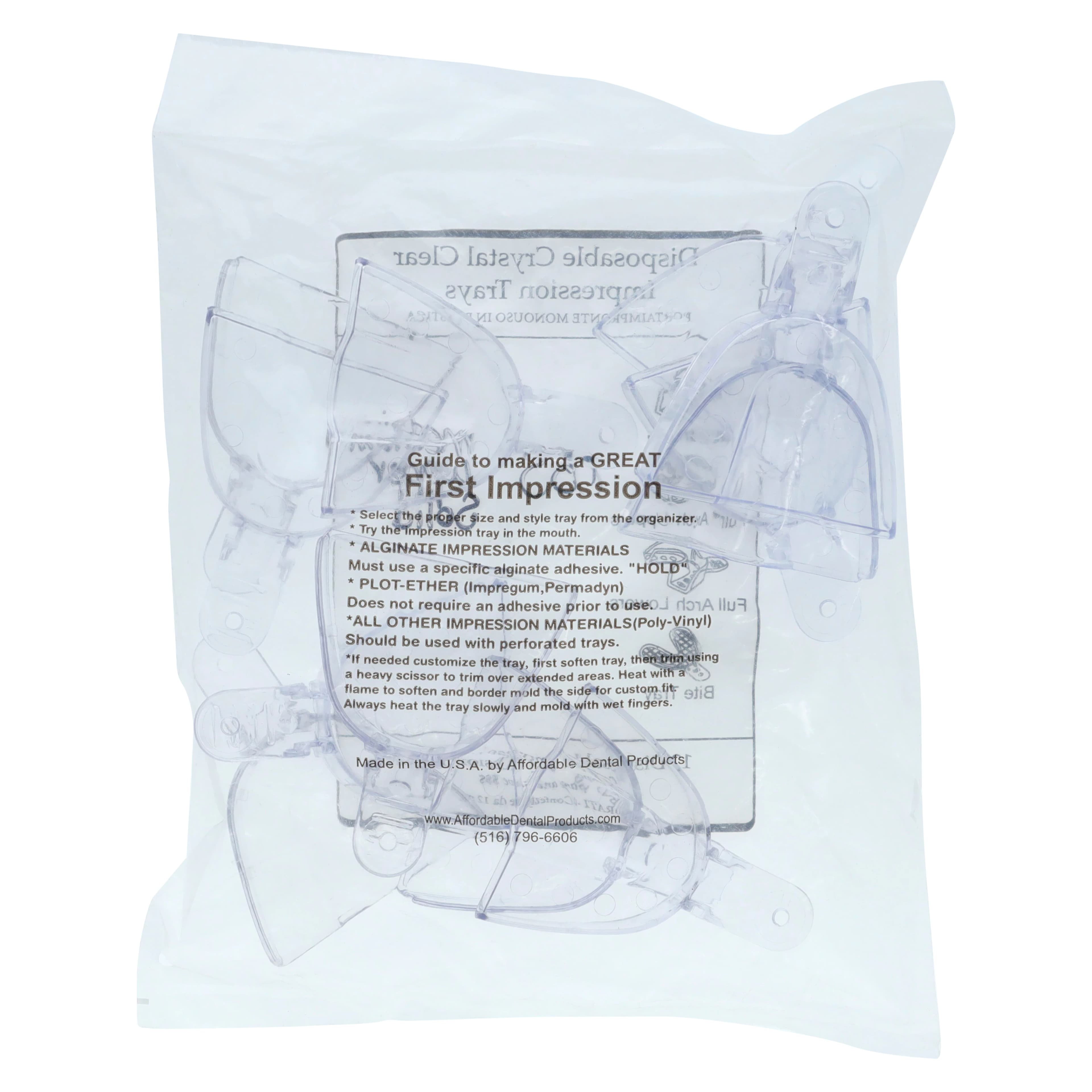 Crystal Disposable Impression Trays, Full Arch Upper, Medium, Solid, 12/Pkg, #5S, 05S9 thumbnail 4