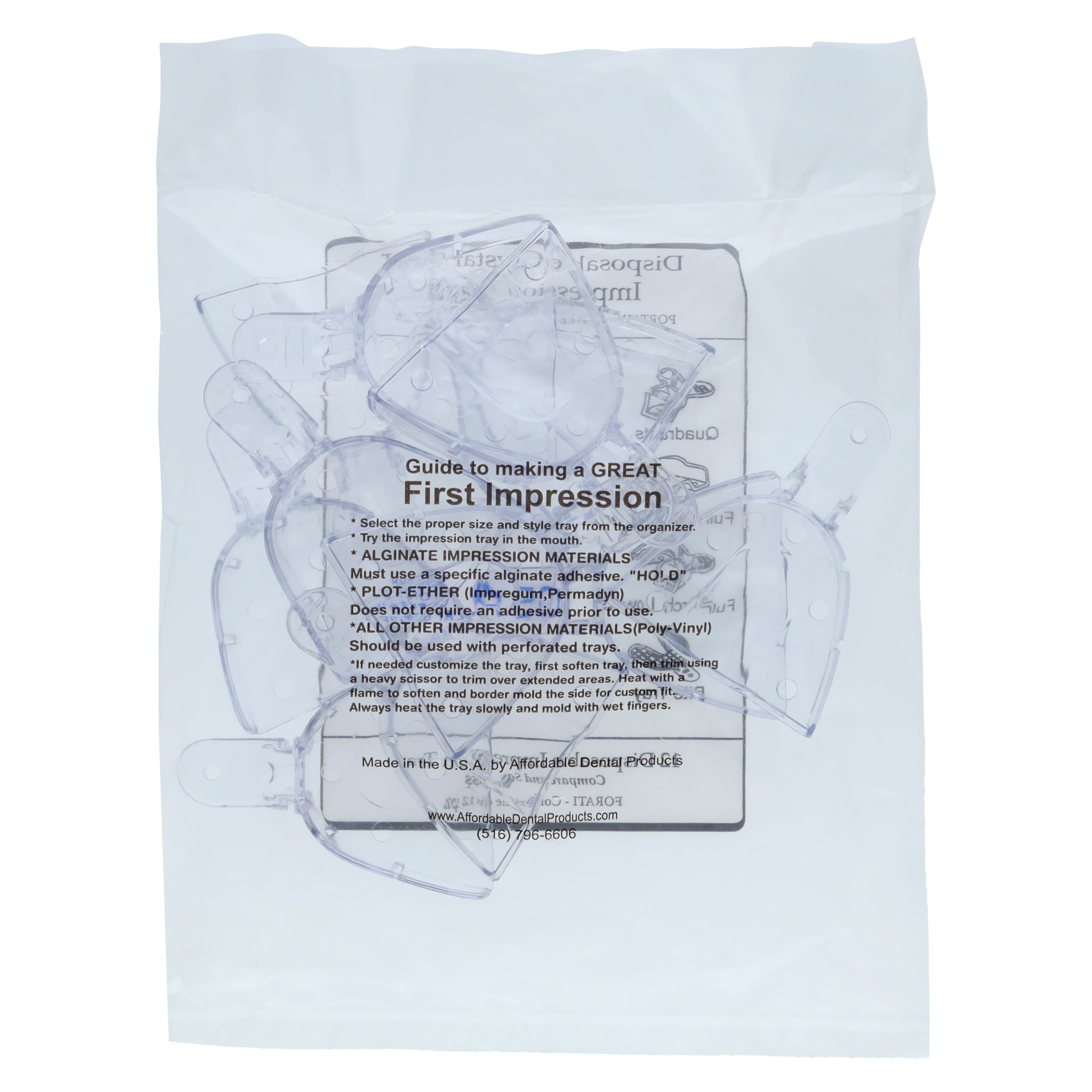 Crystal Disposable Impression Trays, Perforated Full Arch Upper, Medium (#5P), 12/Pkg, 05P9 thumbnail 4