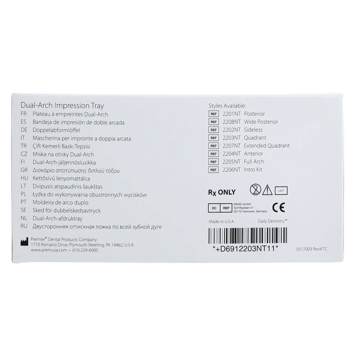Premier NeoTray Quadrant Triple Bite Impression Trays, 40/Box, 2203NT thumbnail 5