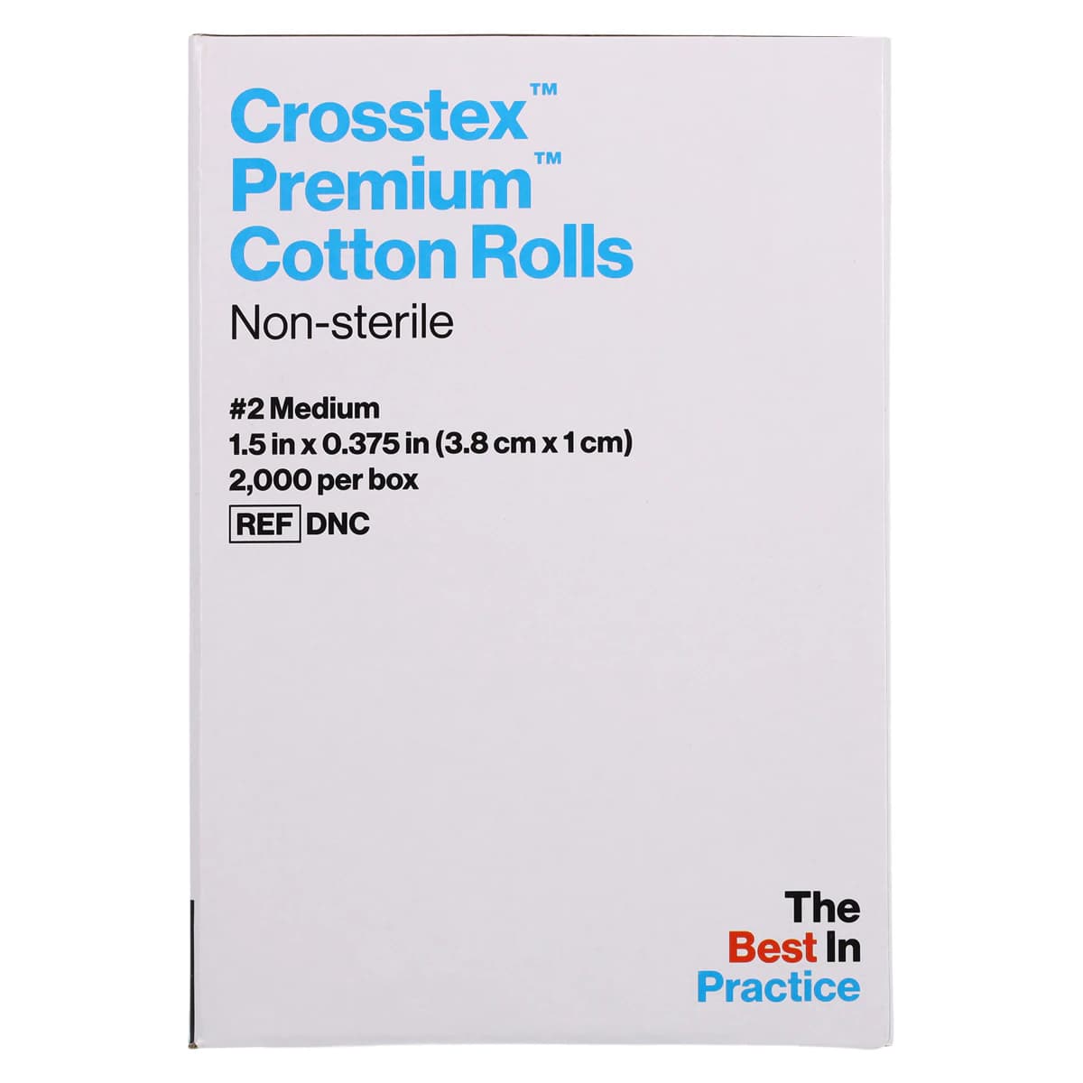 Crosstex Premium Cotton Rolls, #2 Medium, Non-Sterile, 1.5" x 0.38", 2000/Box thumbnail 4