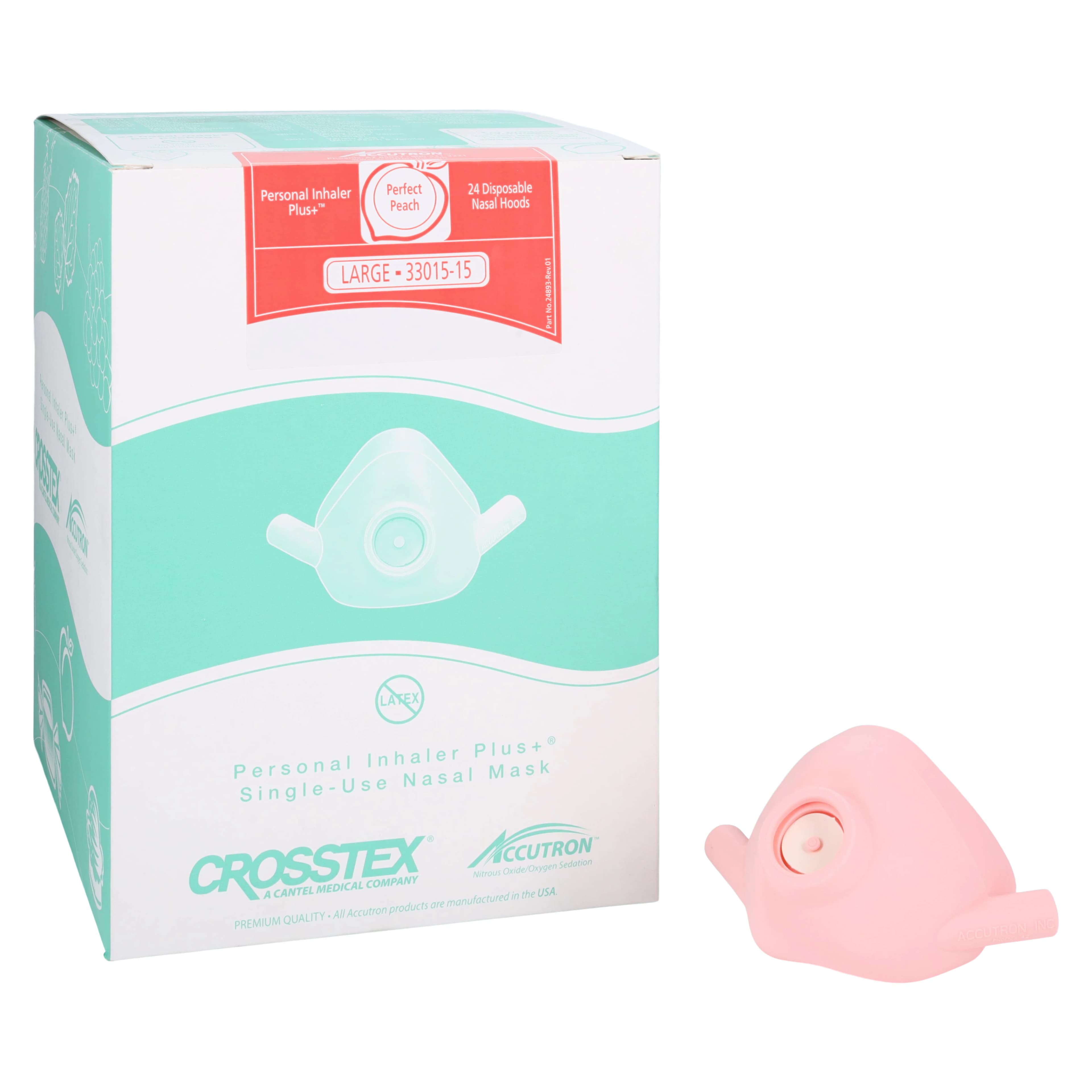 Accutron Personal Inhaler Plus (PIP+) Single-Use Nasal Hoods, Large, Perfect Peach, 24/Pk, 33015-15 - Personal Inhaler Plus Nasal Hoods, Large, Perfect Peach, 24/Pk, 33015-15 - Image 1